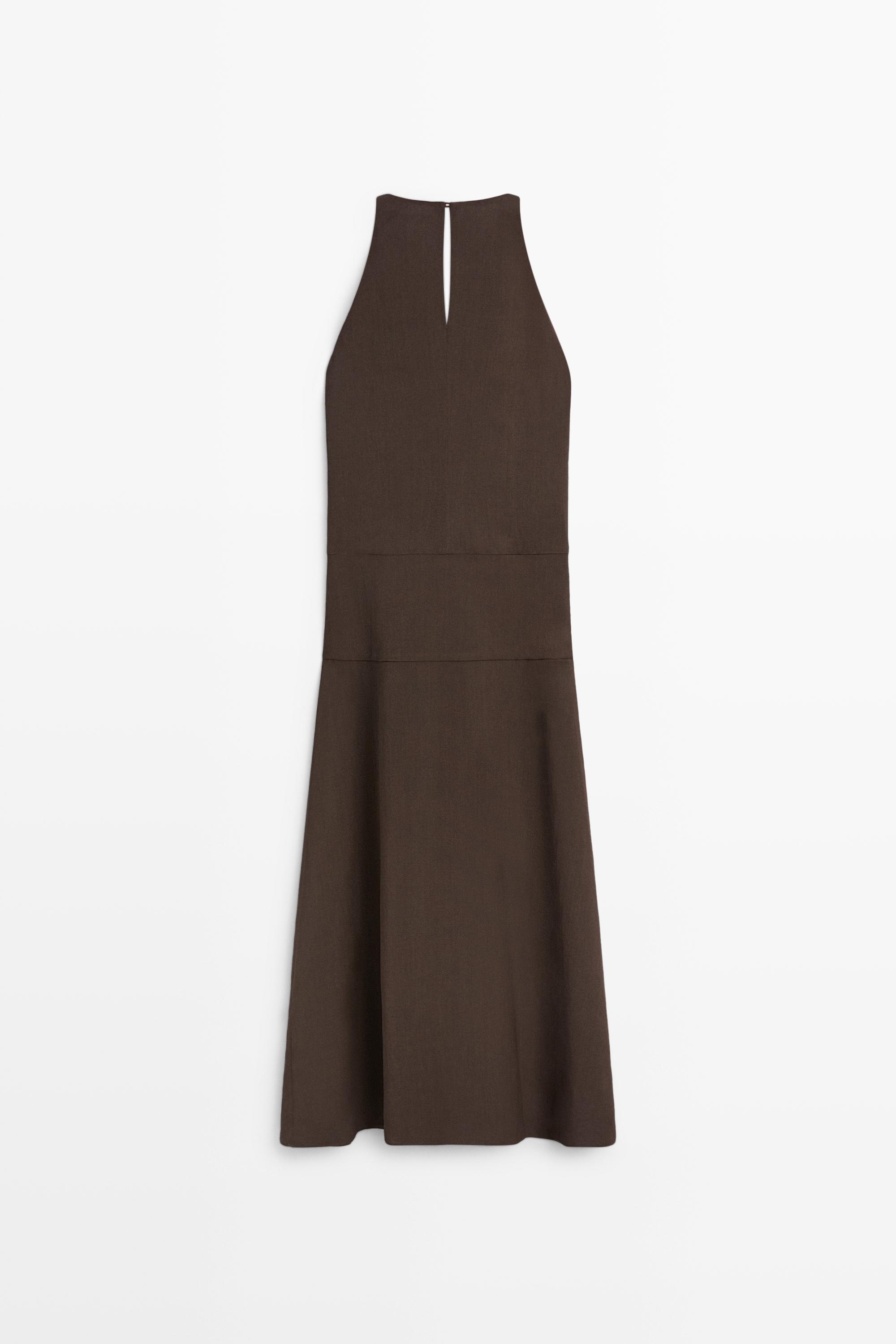 Robe midi à boutons latéraux