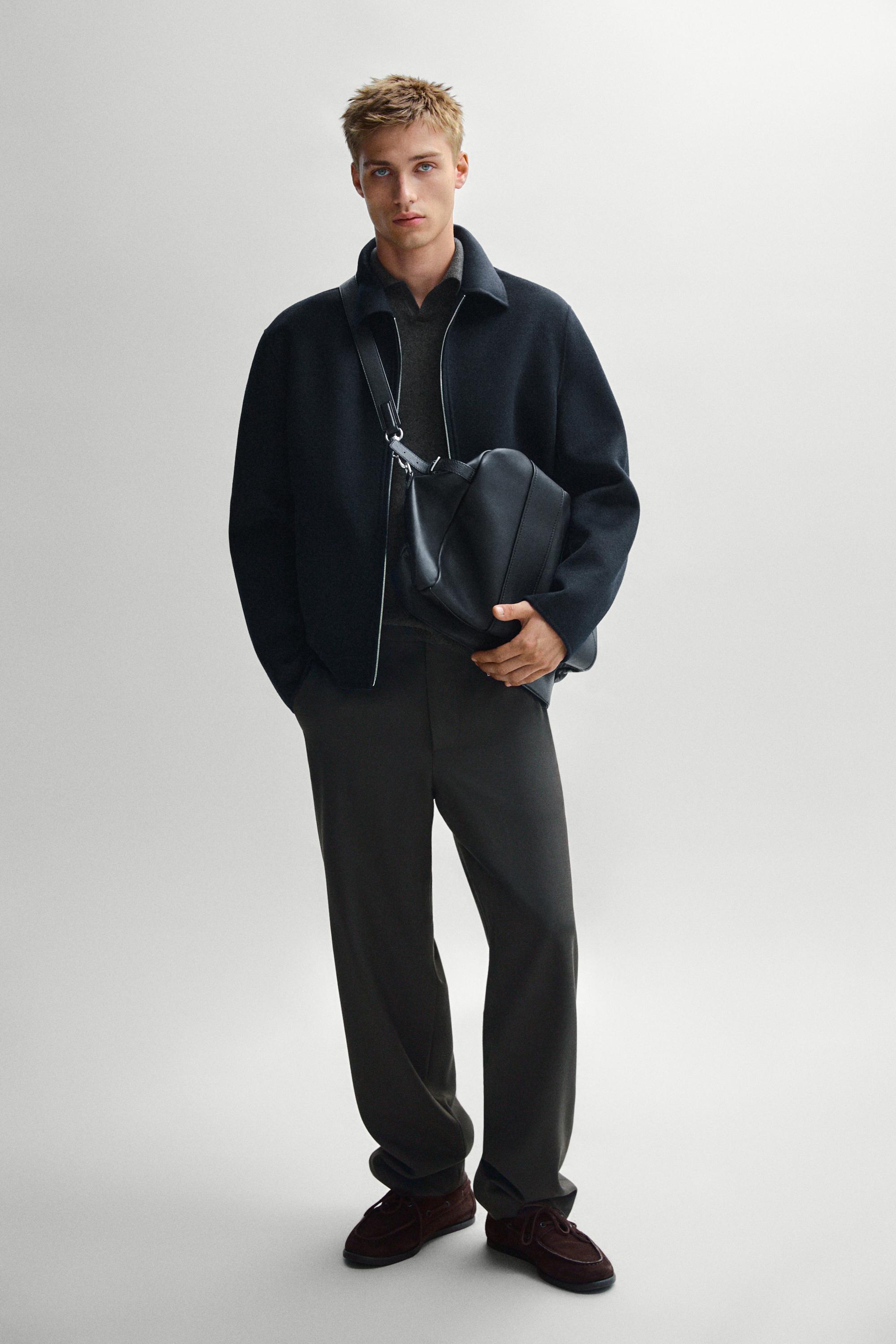 Wool blend double fabric jacket — DEEP BLUE