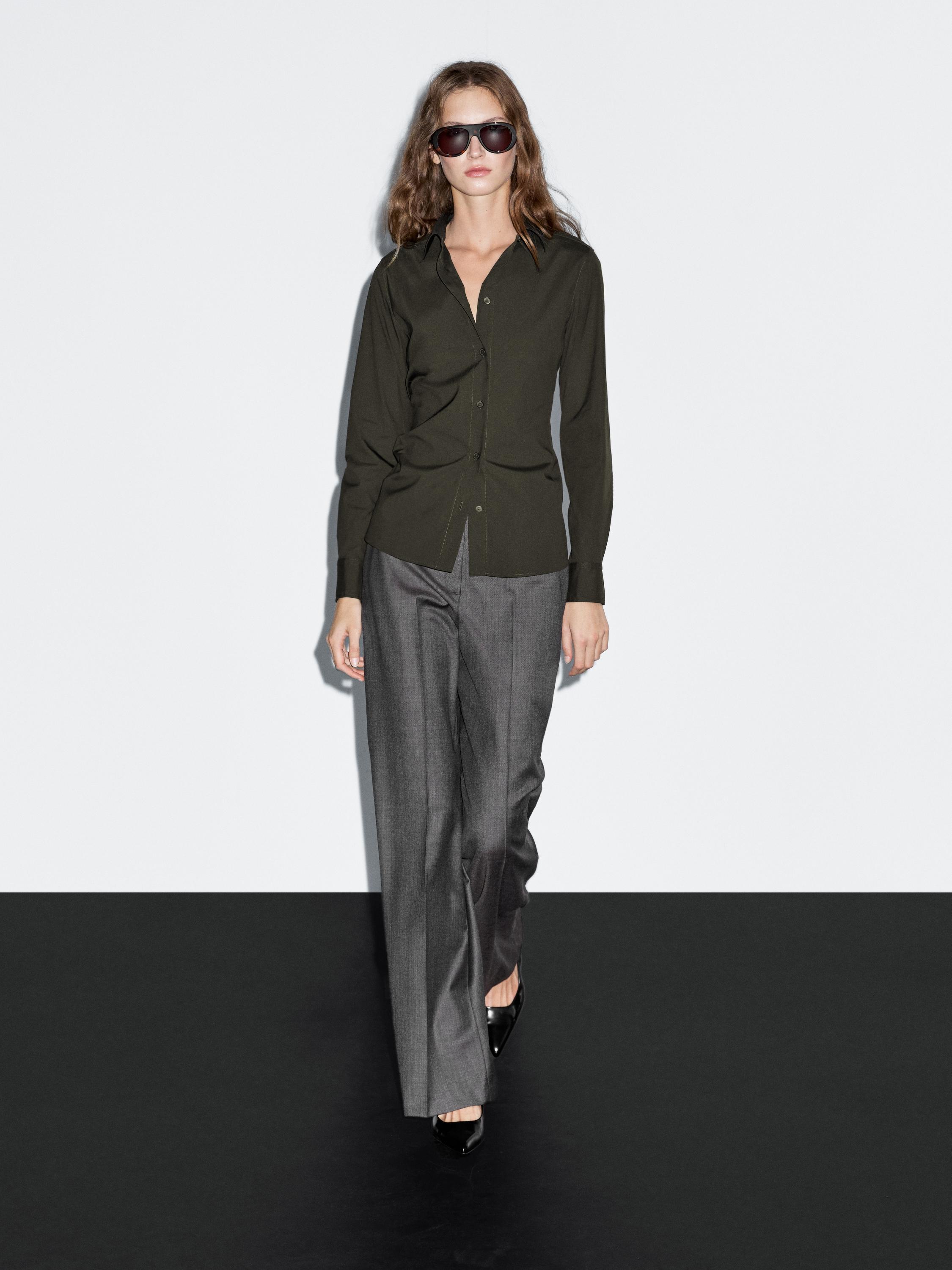 Camisa stretch mescla cotó