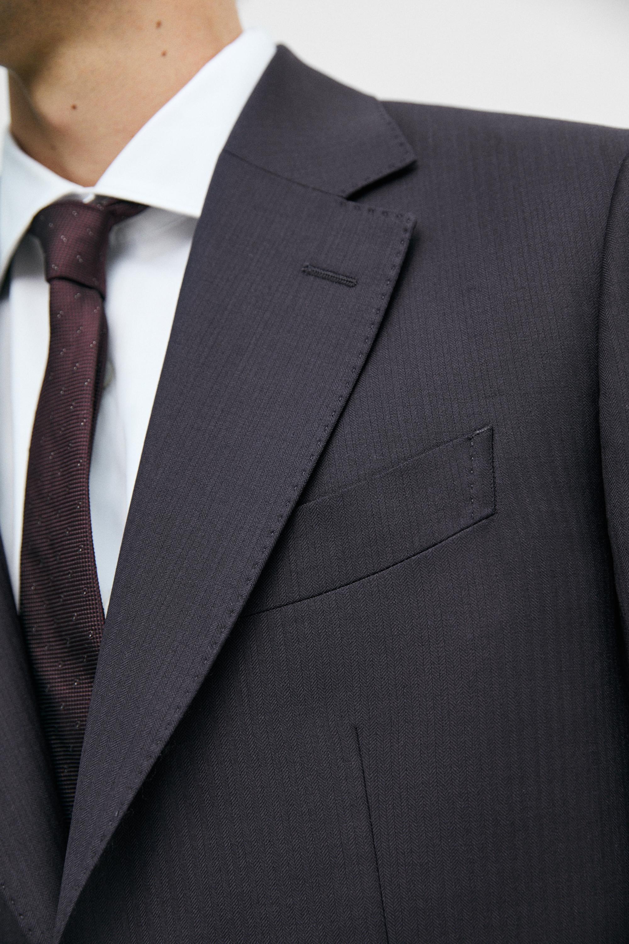100% cool wool suit blazer — NAVY BLUE