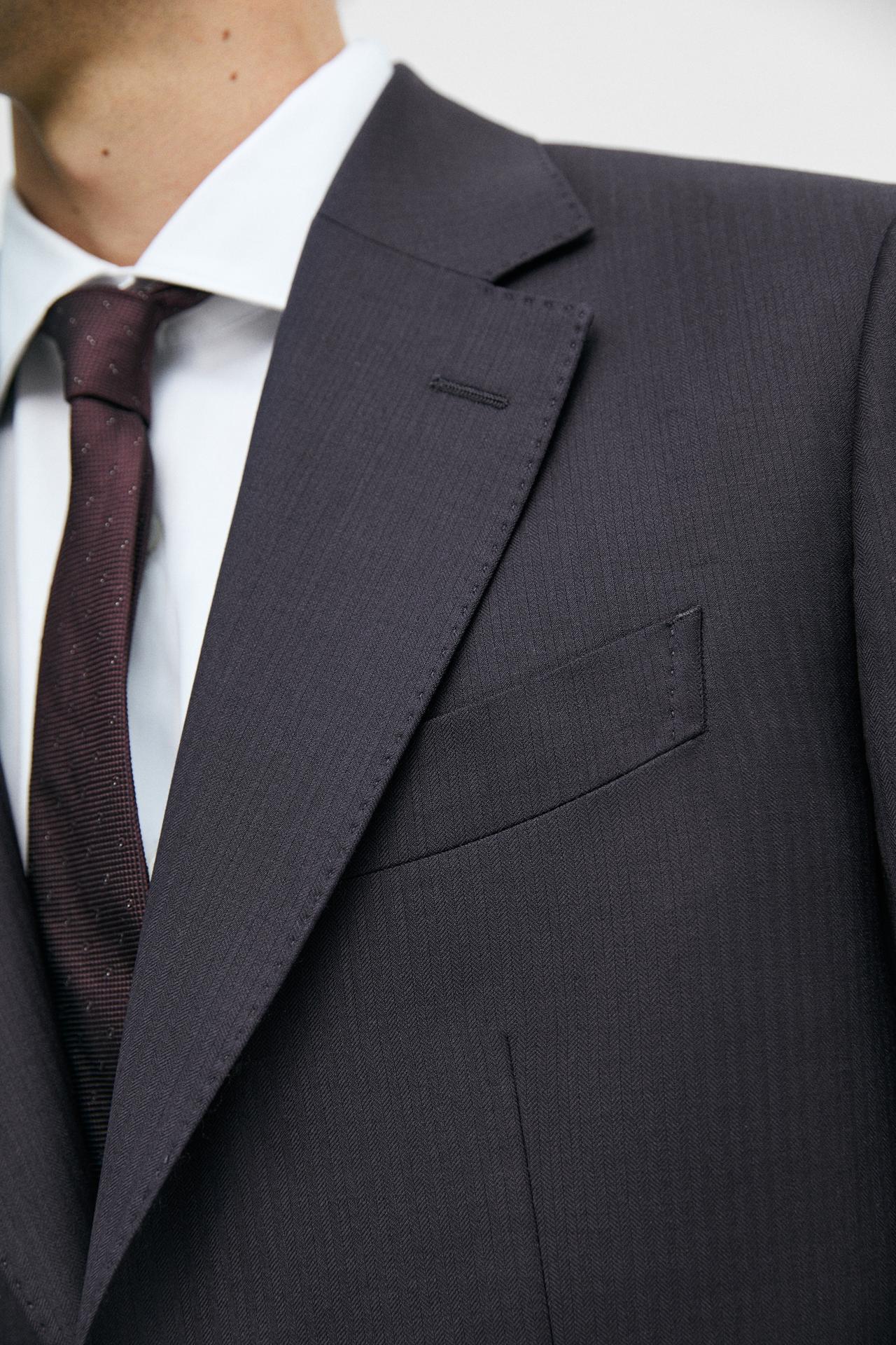100% cool wool suit blazer — NAVY BLUE