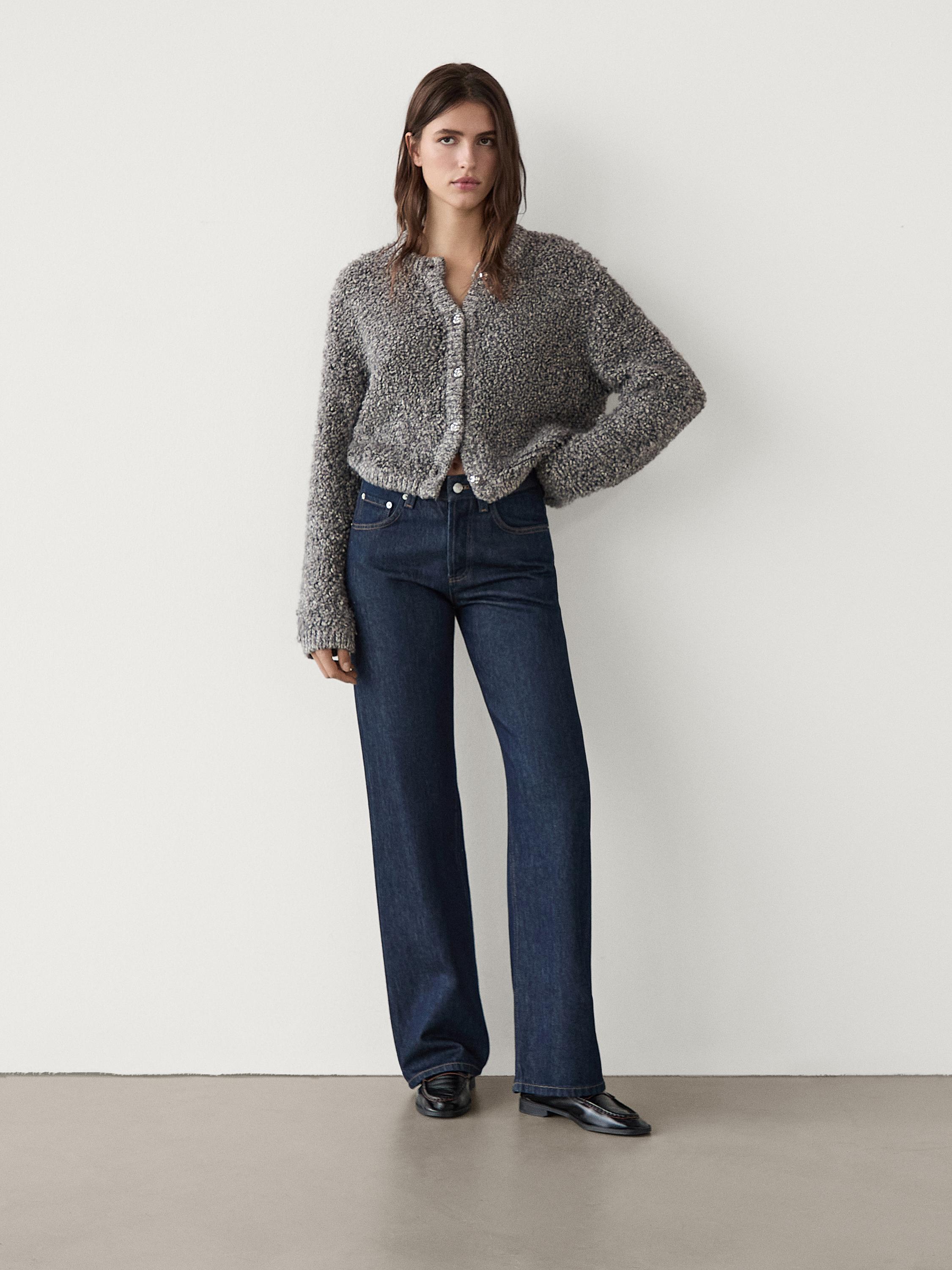 Alpaca blend cardigan with button details · Grey · Sweaters And