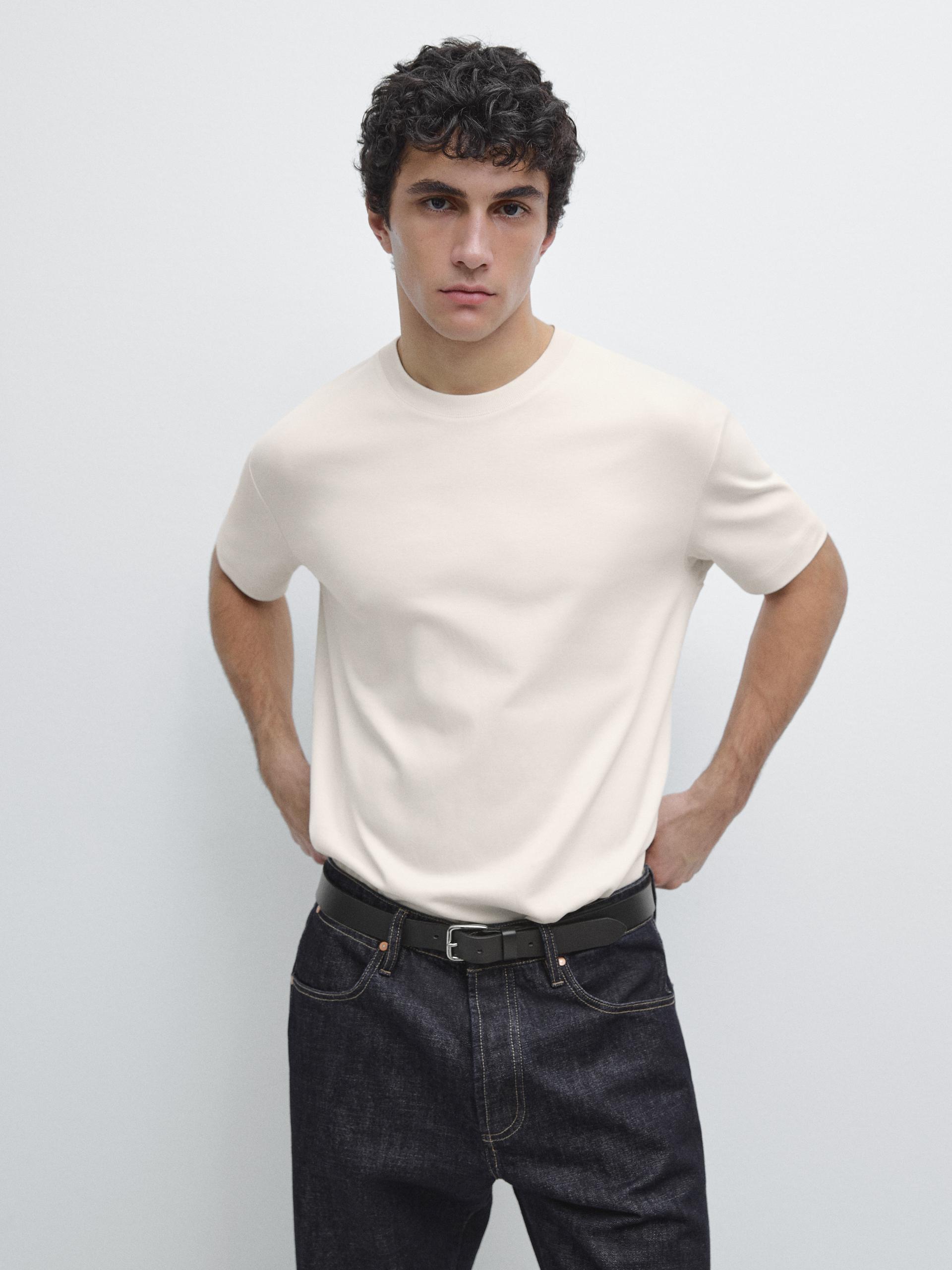 Massimo Dutti — 100% Cotton Short-Sleeve T-Shirt