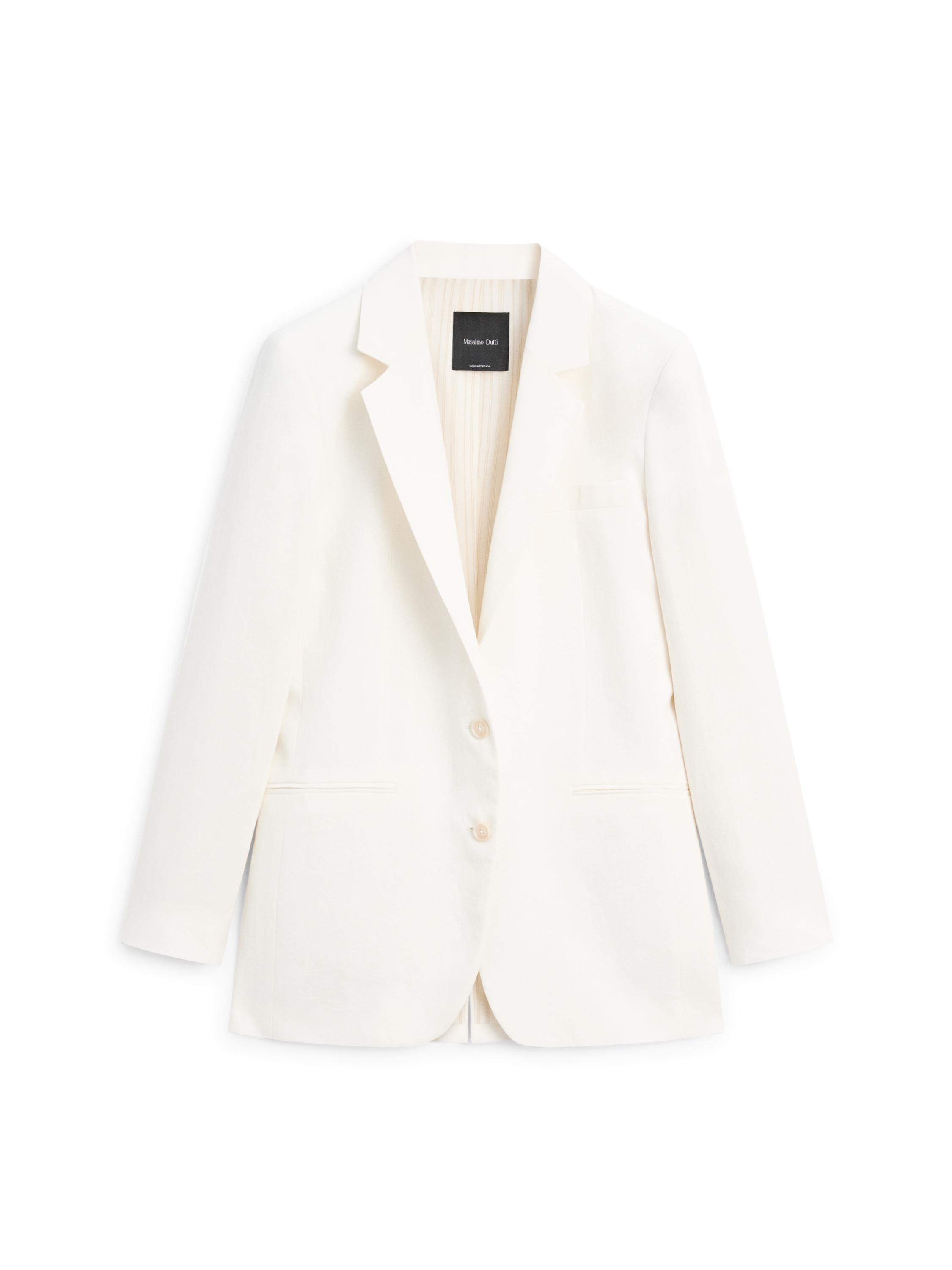 100% linen oversize blazer — Off white