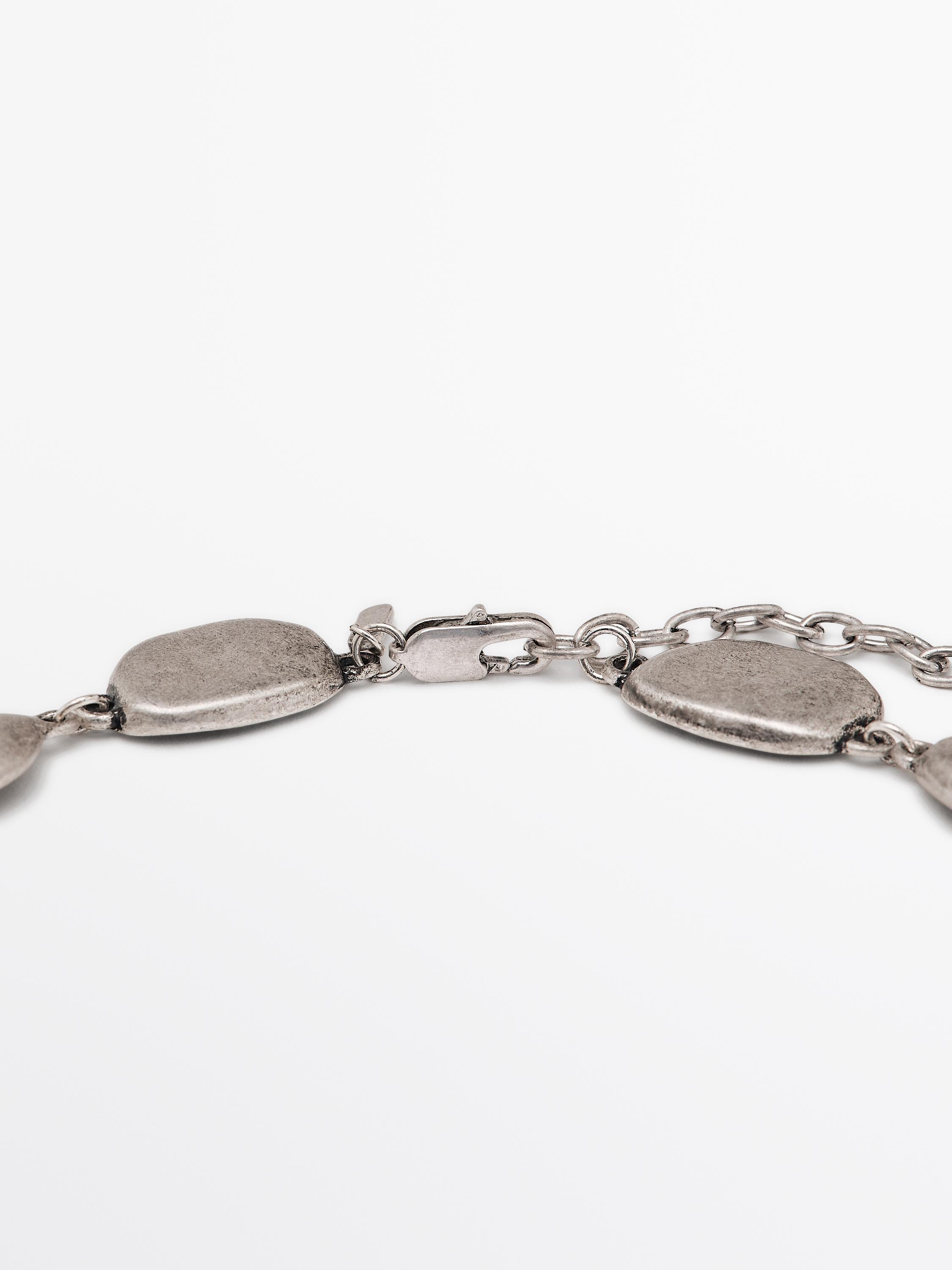 ★ Massimo Dutti★ Cascade effect necklace 04602521808 Cascade-effect necklace · Silver · Accessories | Massimo Dutti
