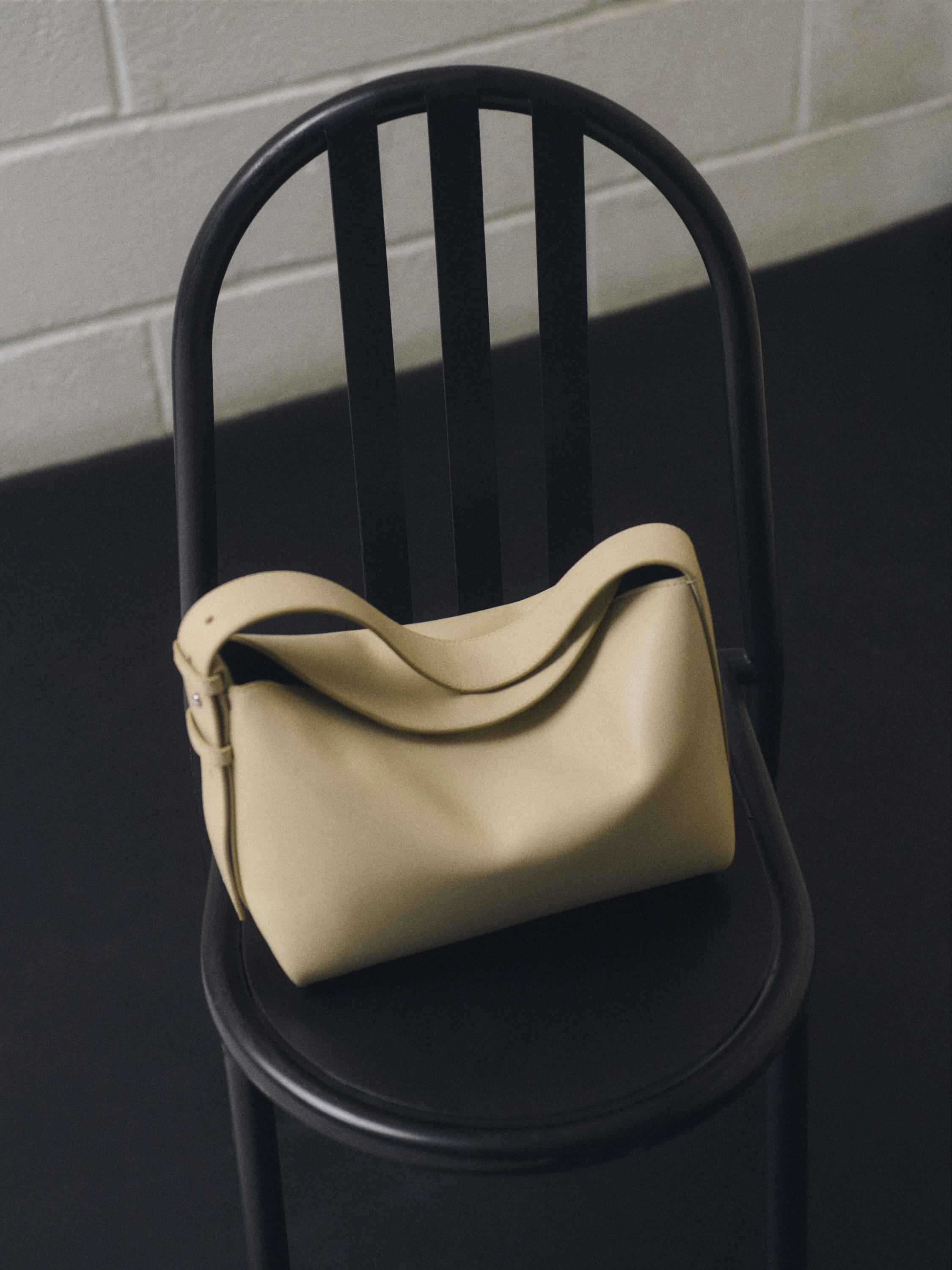 Small nappa leather shoulder bag — SAND