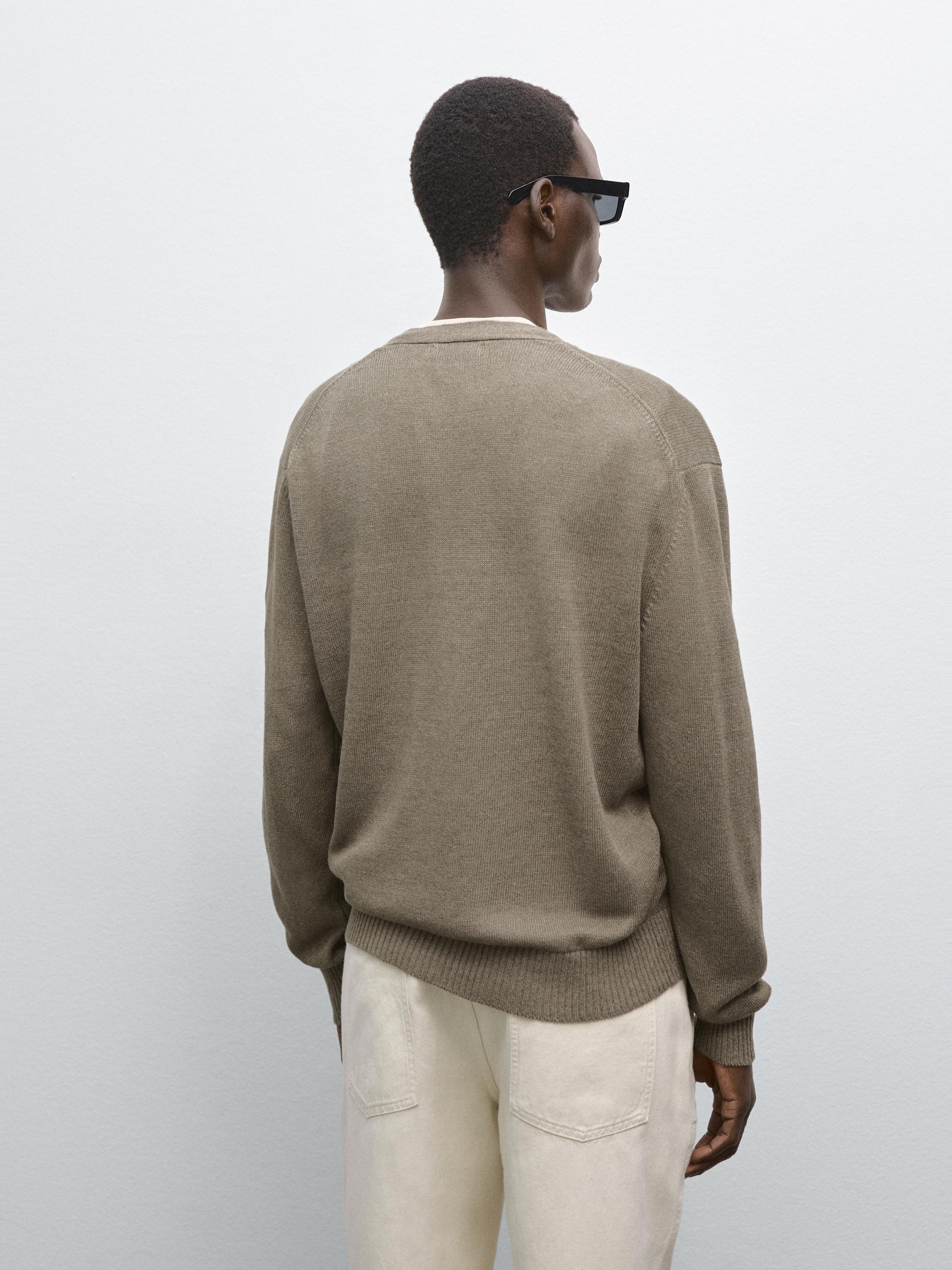 Knit linen blend cardigan