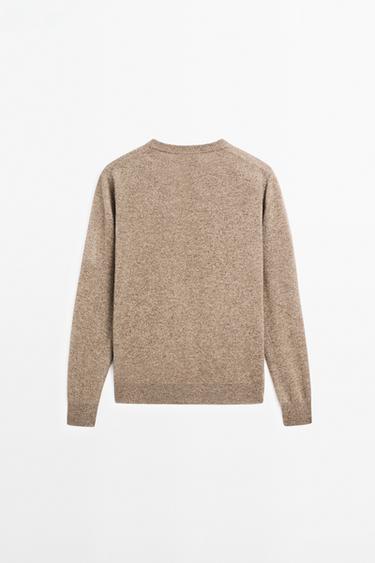 100% cashmere long sleeve sweater — MOLE BROWN 6