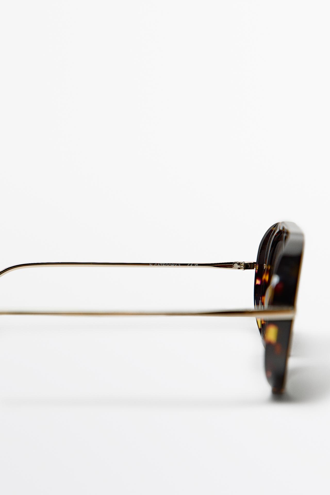 Tortoiseshell-effect aviator sunglasses — GREEN