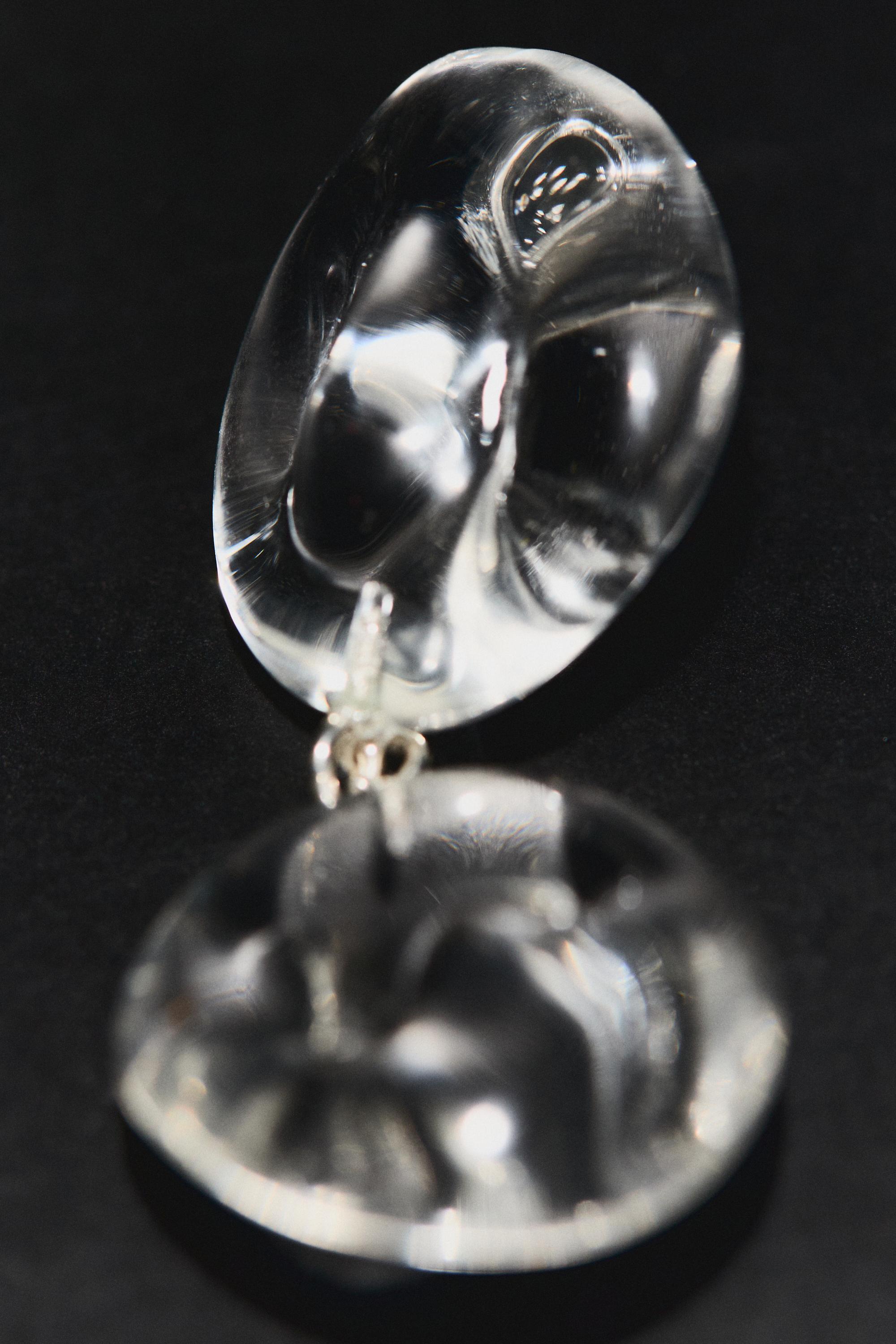 Glass piece earrings — WHITE