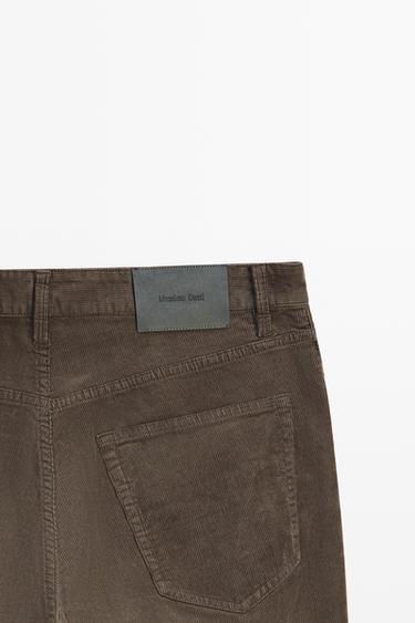 Corduroy tapered fit pants — KHAKI GREEN 9