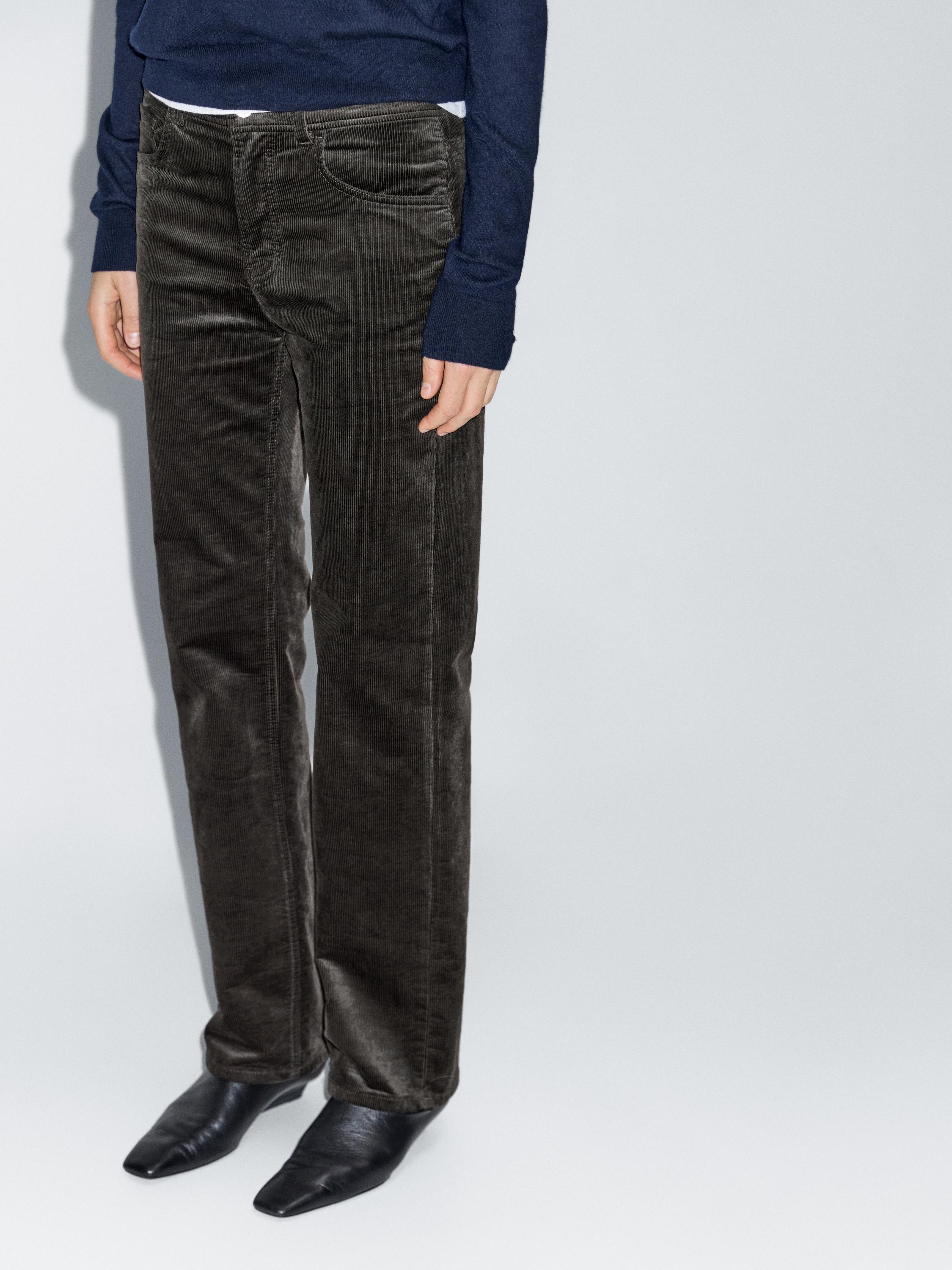 Straight-leg needlecord trousers