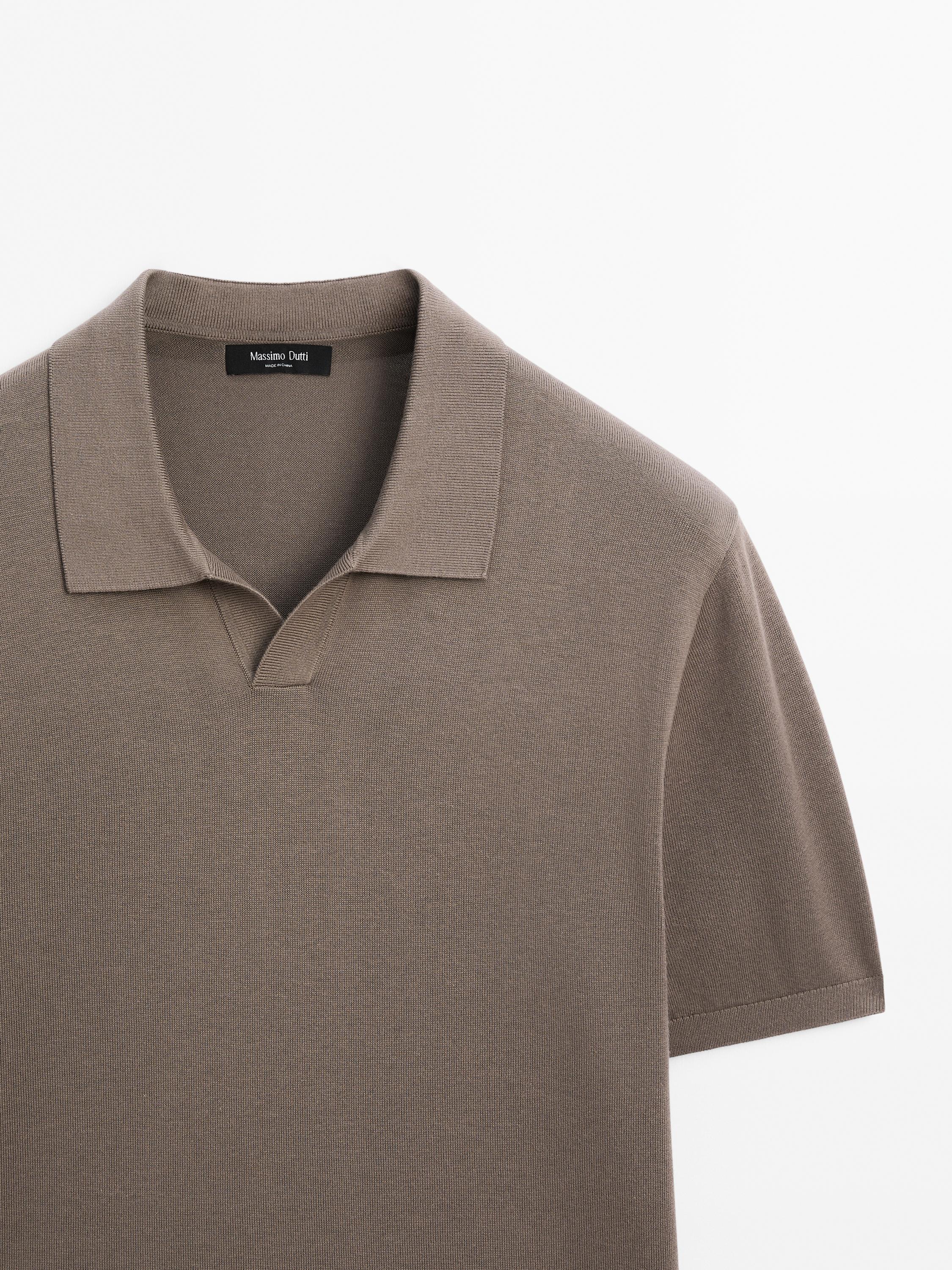 Short sleeve V-neck polo sweater
