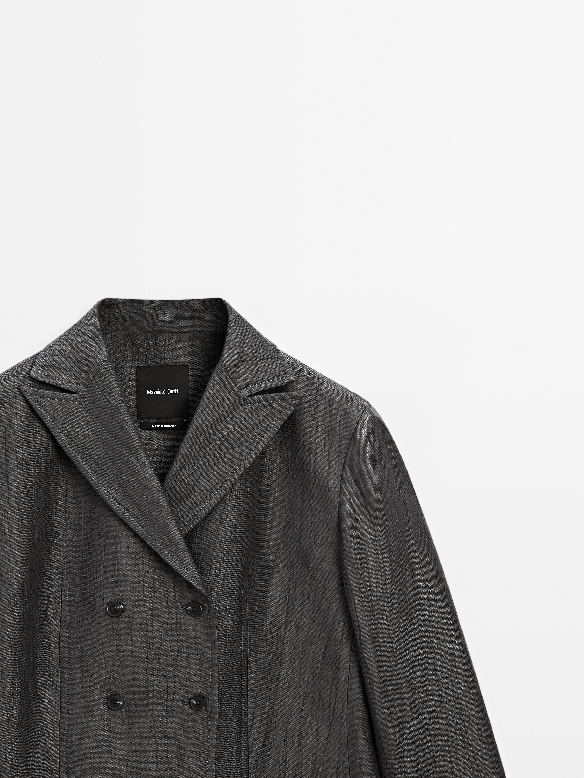 Flowing linen blend suit blazer
