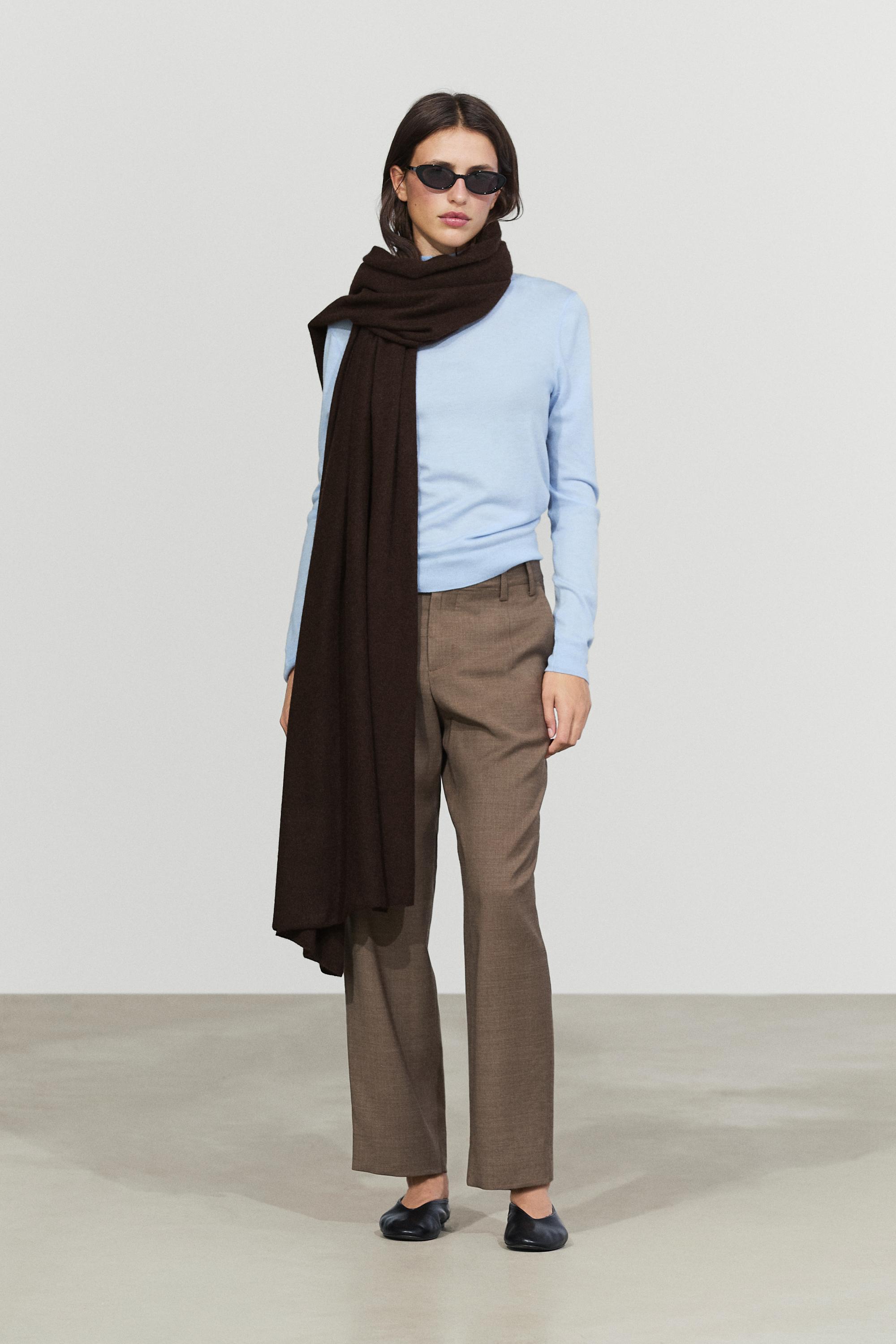 100% Cashmere Scarf — BROWN