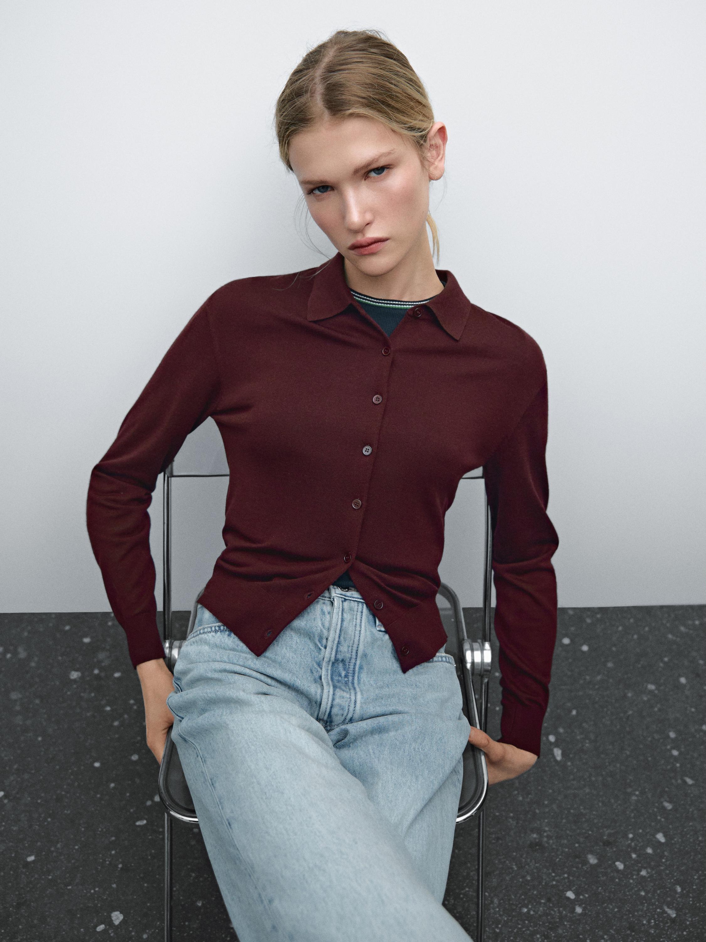 100% wool knit cardigan