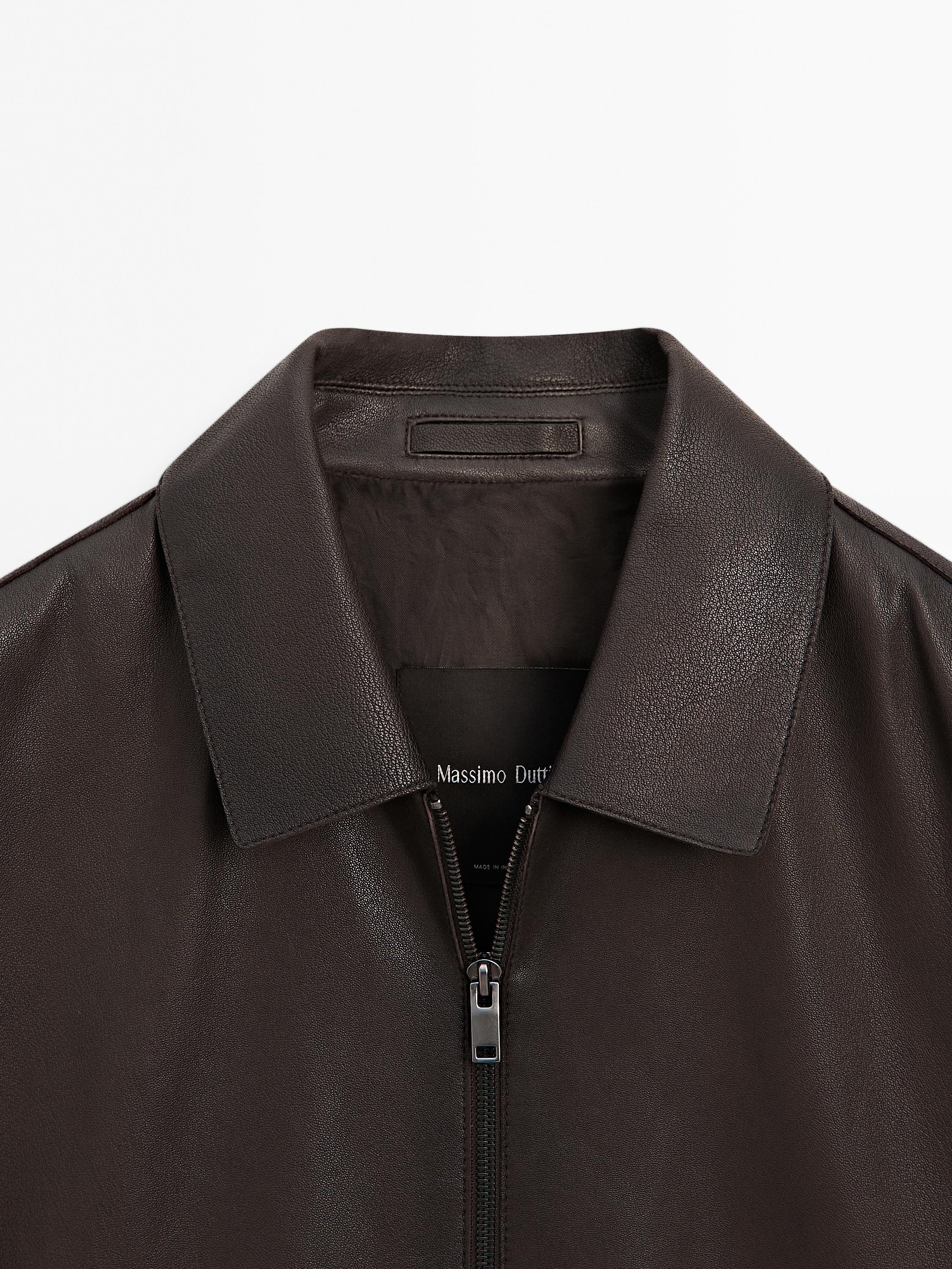 Cowhide nappa leather jacket