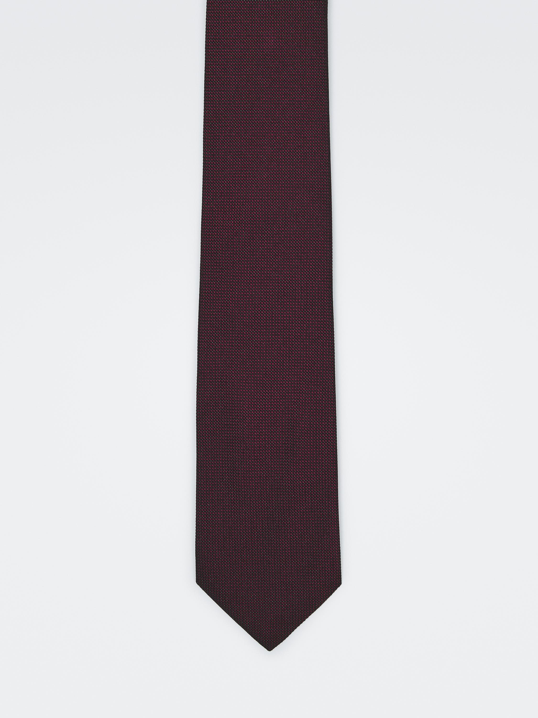 100% mulberry silk polka dot tie — MAROON