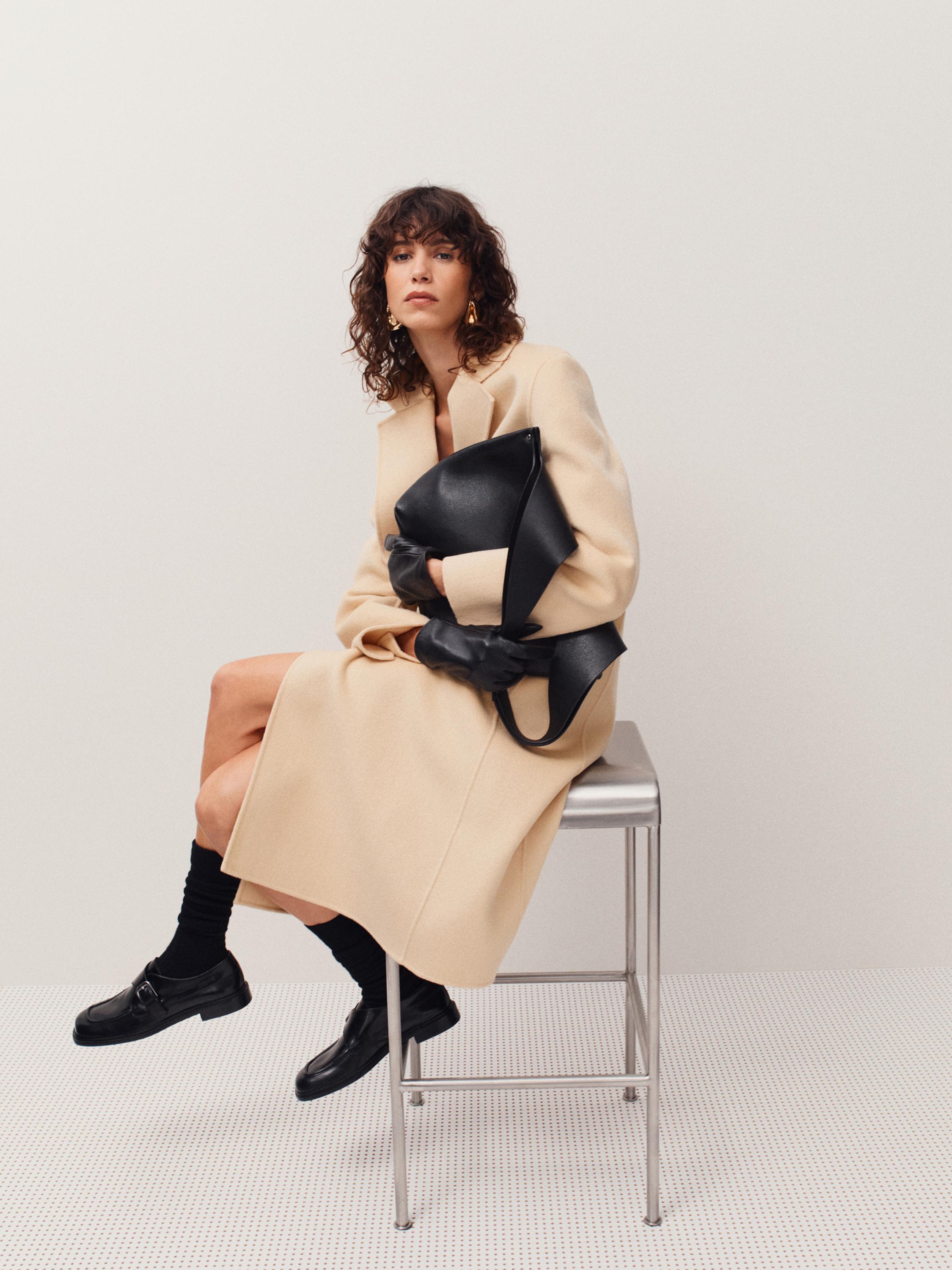Nappa leather tote bag — BLACK