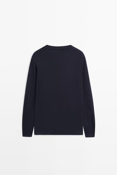 100% cotton long sleeve T-shirt — NAVY BLUE 6