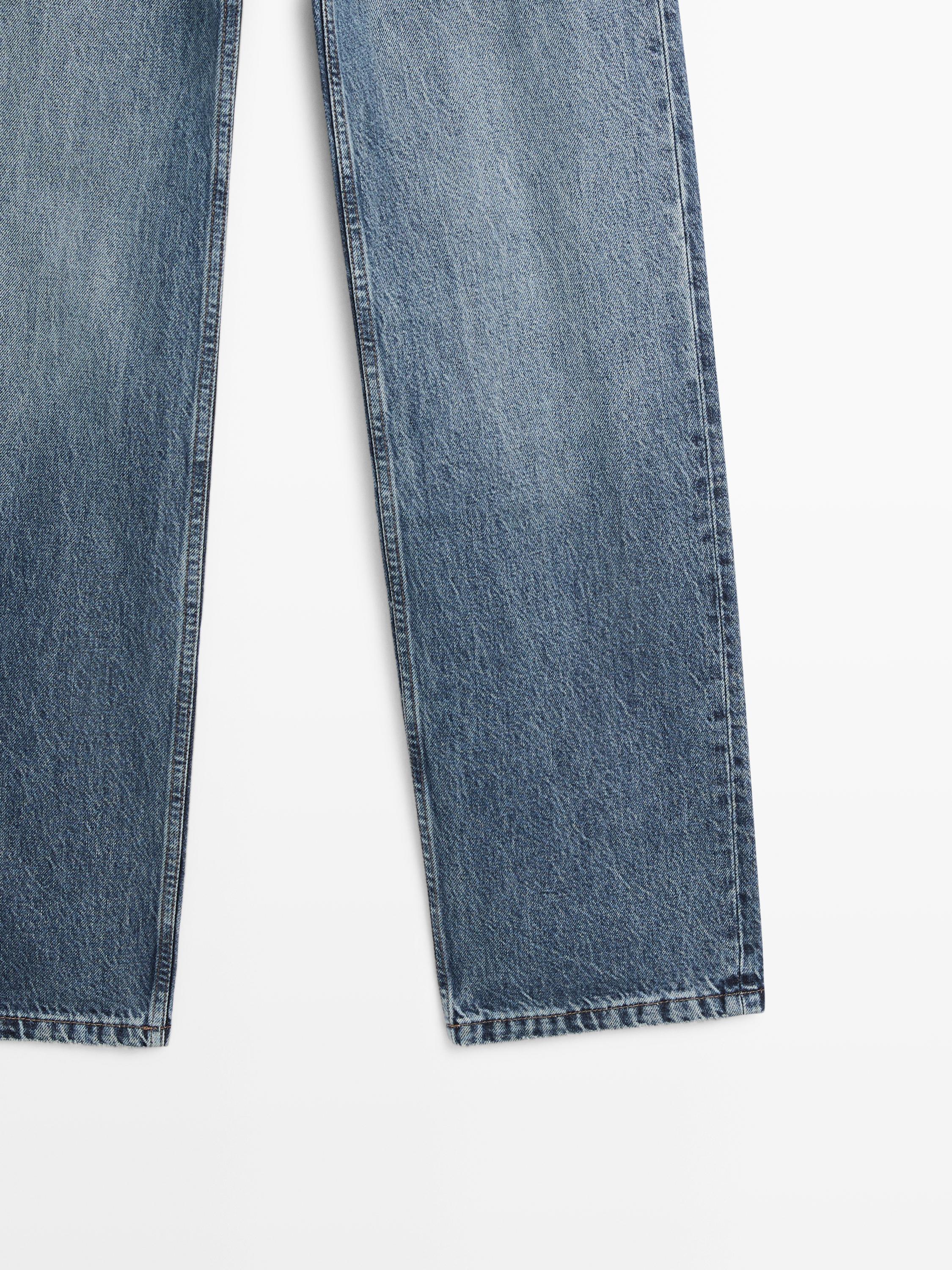 Mid-rise straight-leg jeans — MEDIUM BLUE