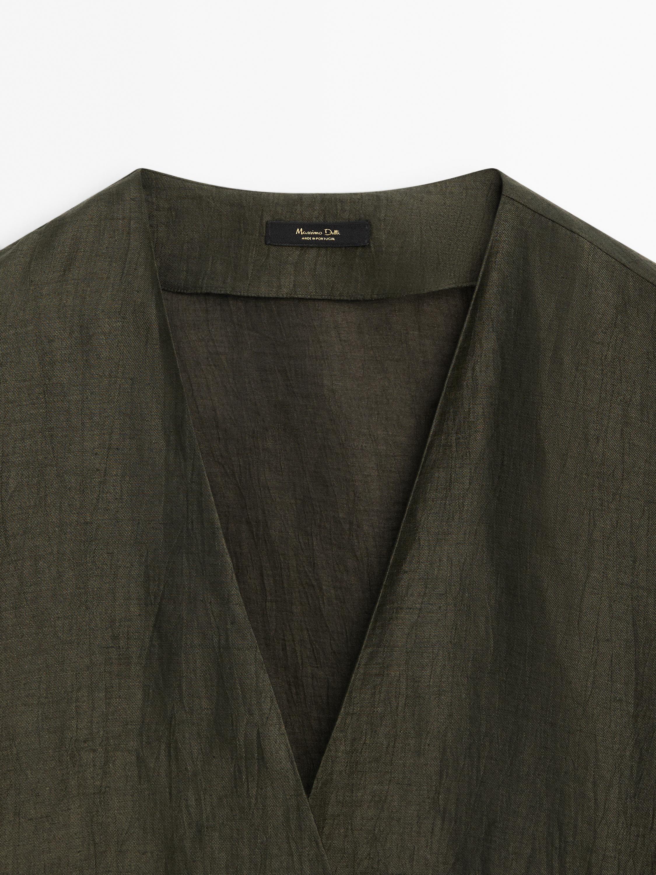 Kimono fluido mezcla lino