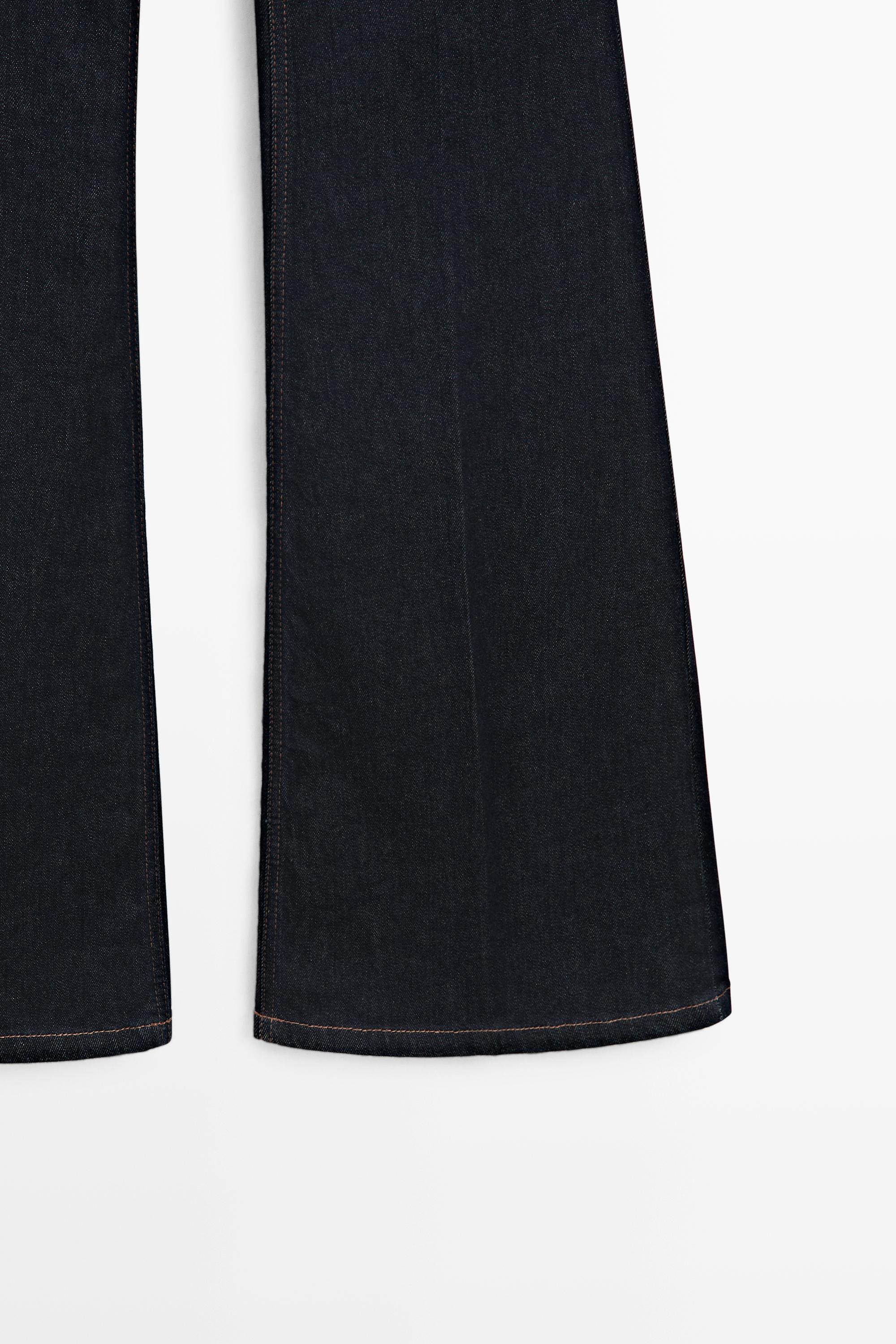 High-waist skinny flare jeans — DARK BLUE