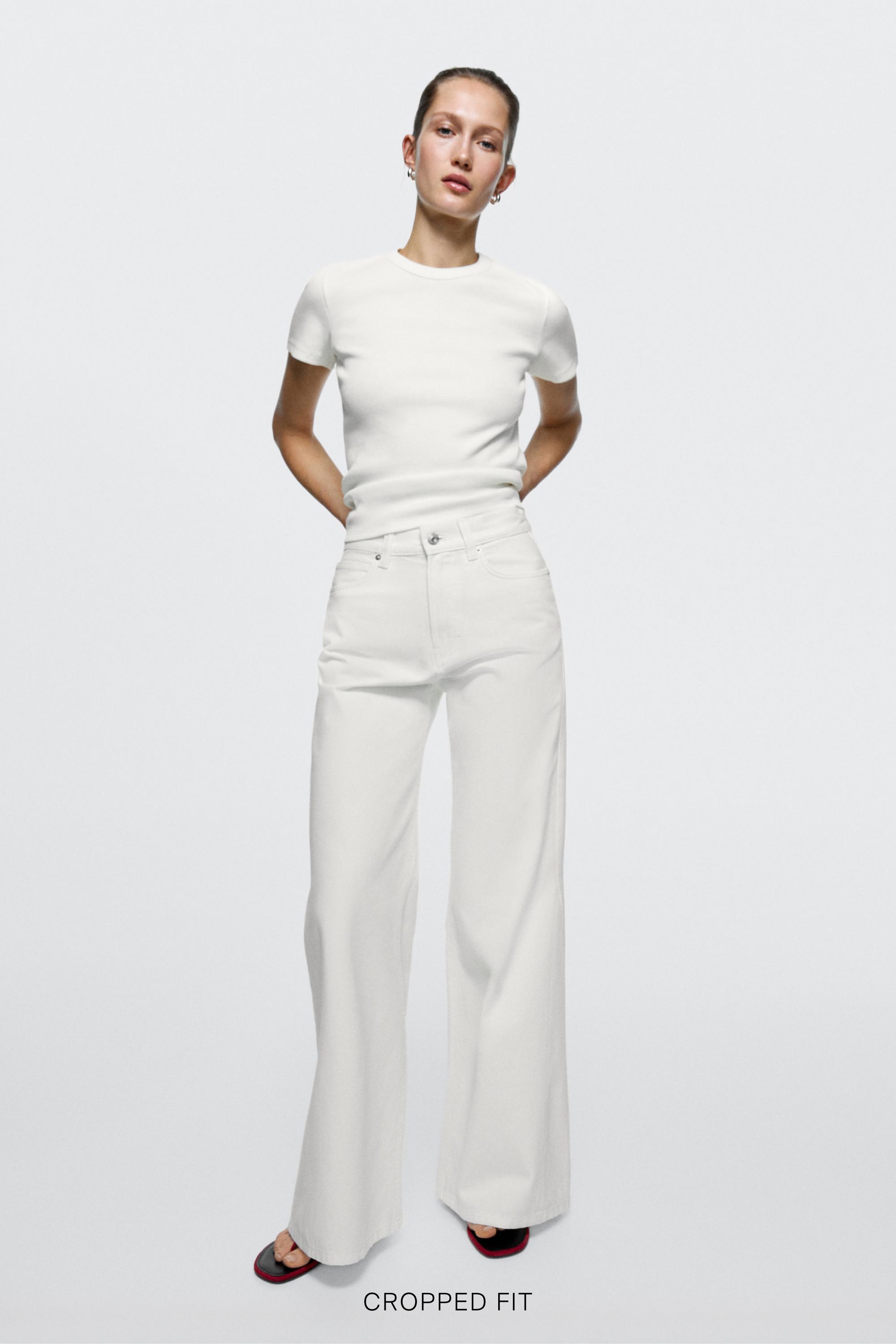 High-waist flare fit jeans — Off white
