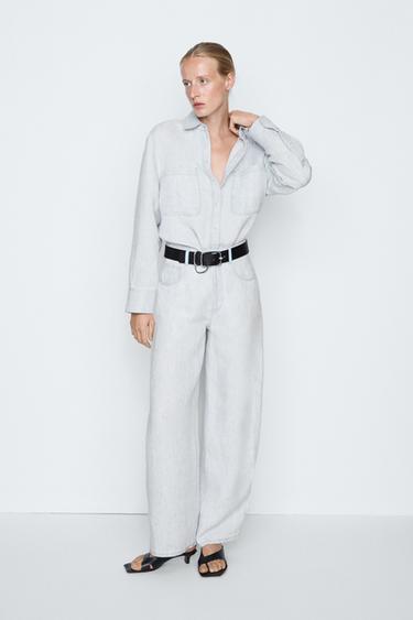 100% linen barrel fit pants - STUDIO — Light Blue 1