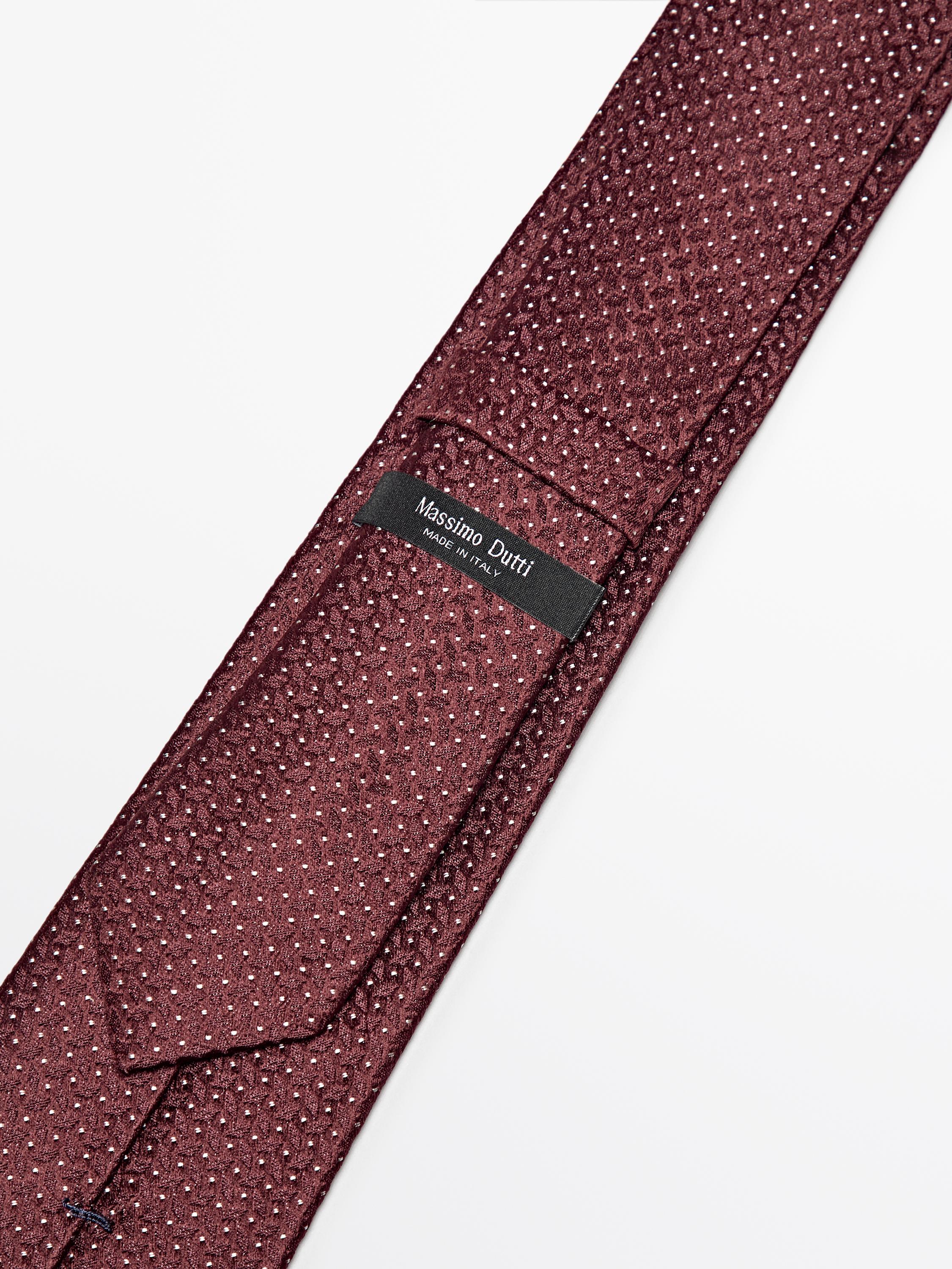 100% mulberry silk polka dot tie