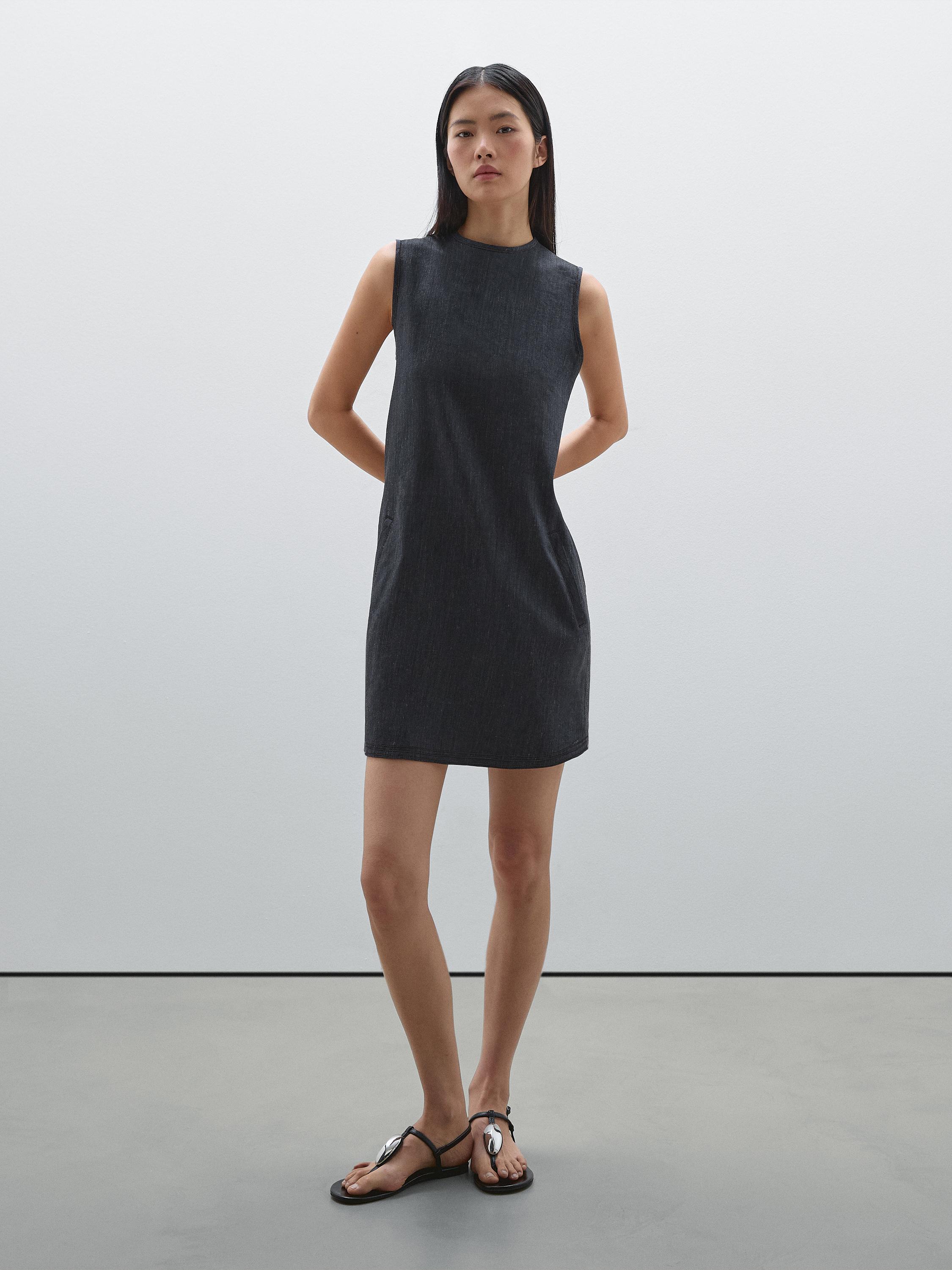 100% cotton denim mini dress