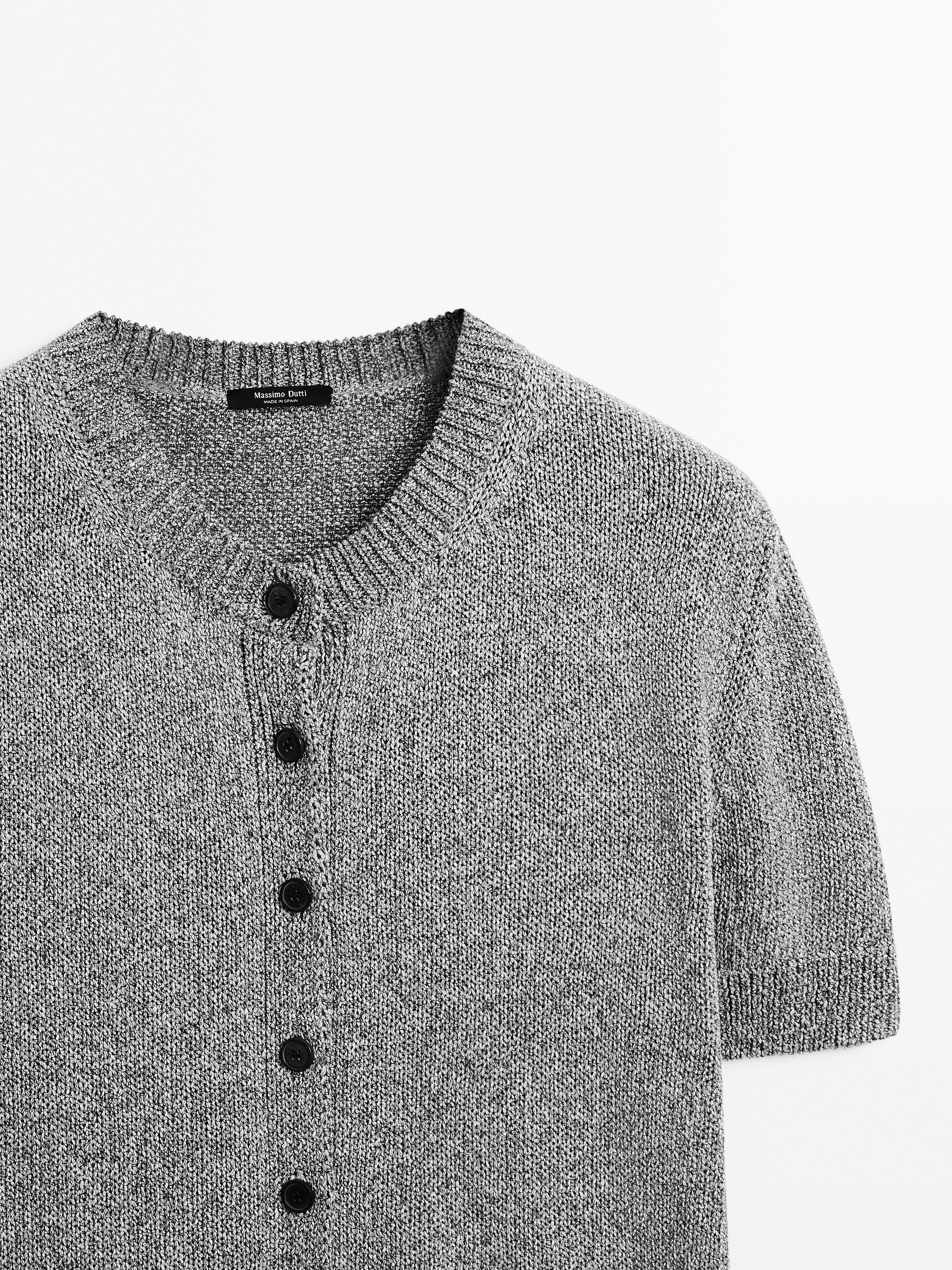 Kardigan z mieszanki bawełny z krótkim rękawem