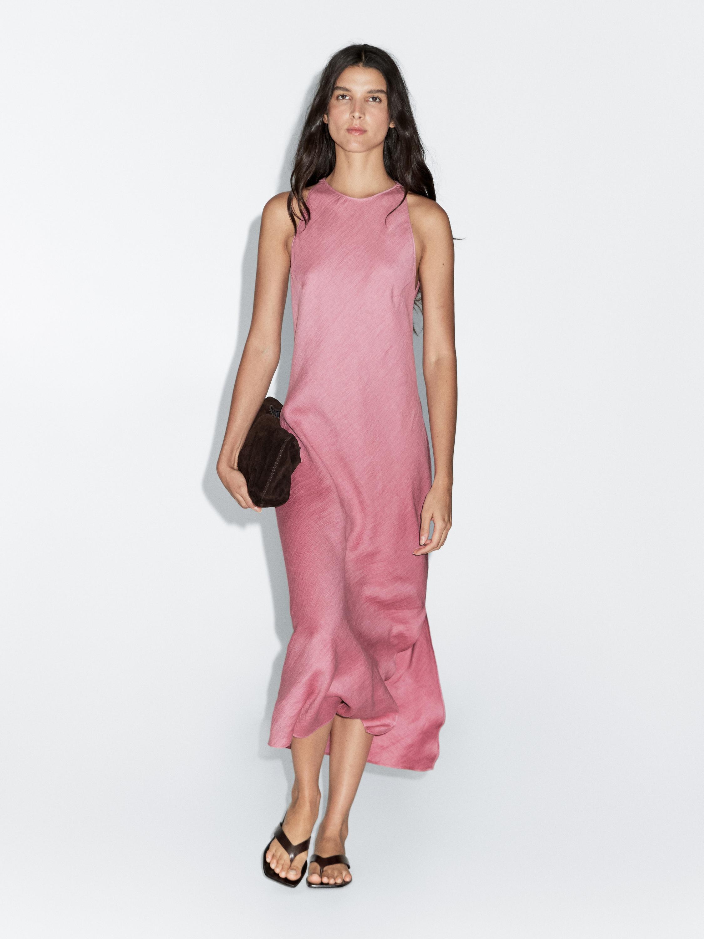 Long halter dress Pink