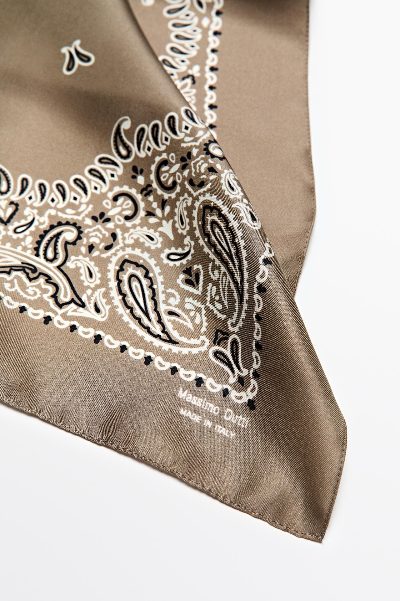 Paisley print scarf — MOLE BROWN