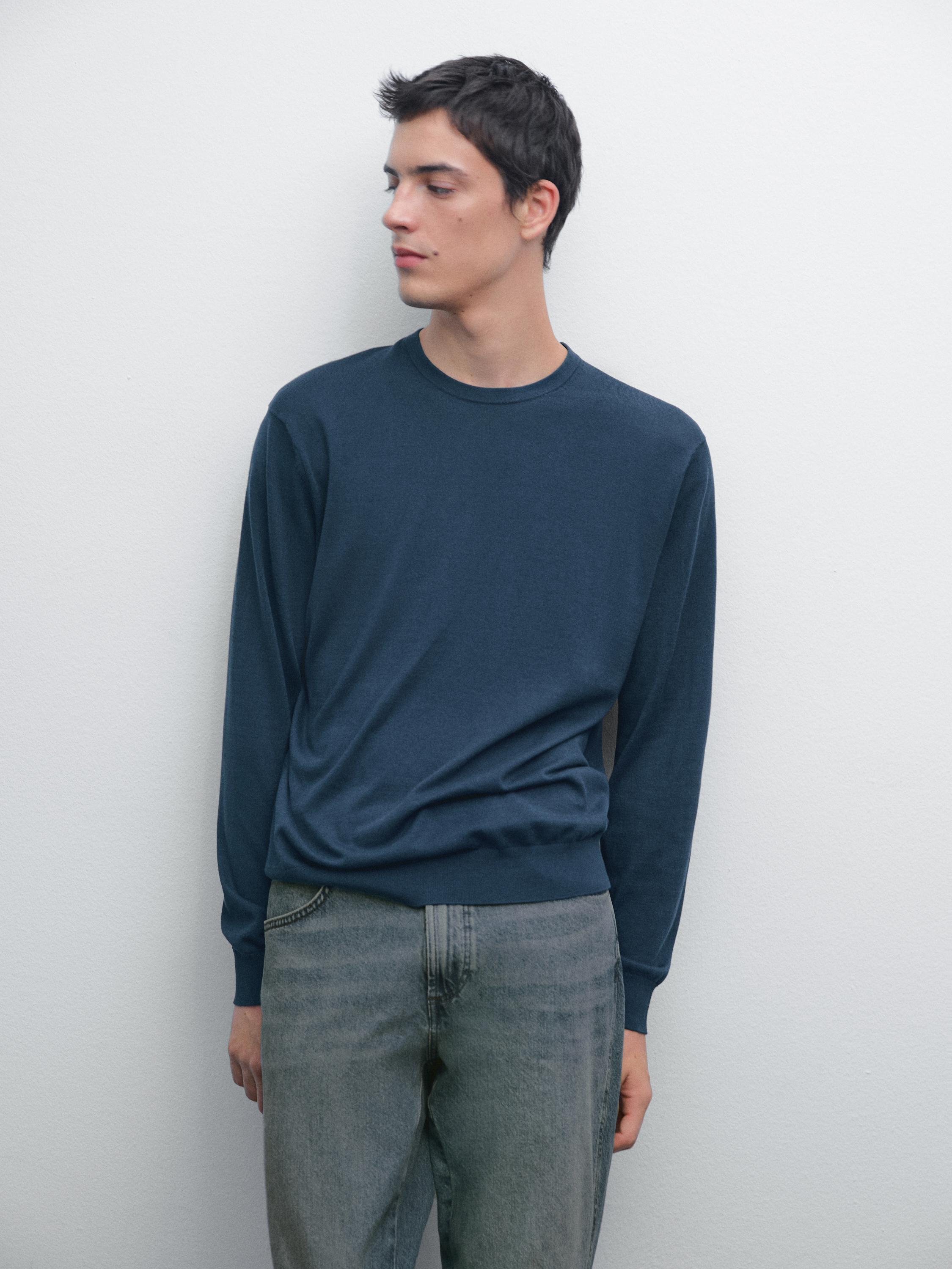 Cotton and silk blend sweater