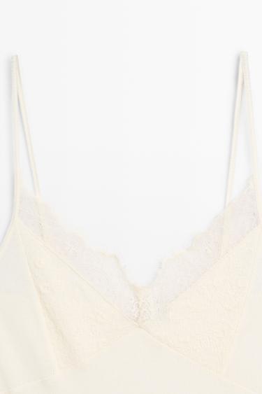Strappy top with lace detail — CREAM 4
