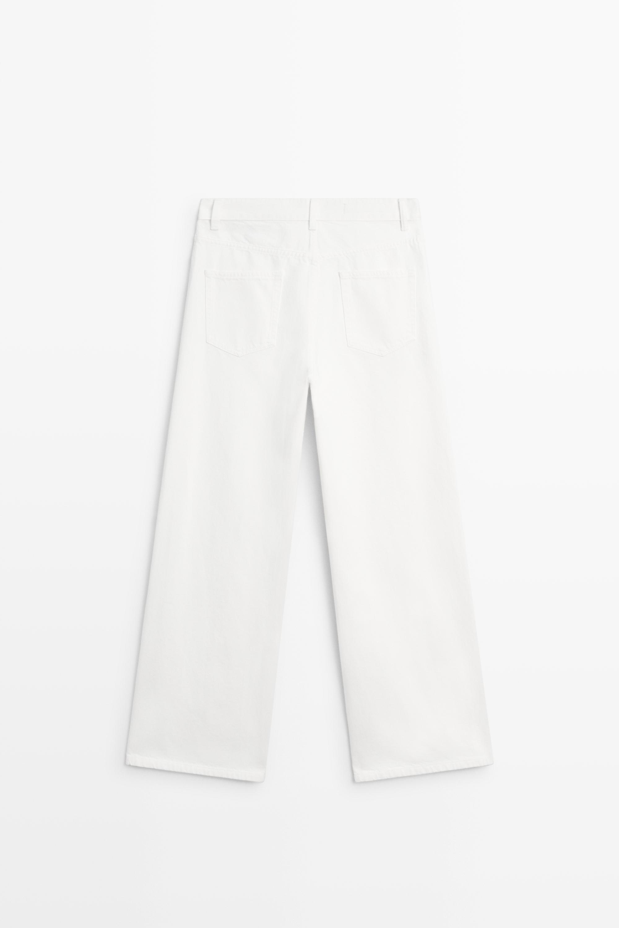High-waist wide-leg jeans — Off white