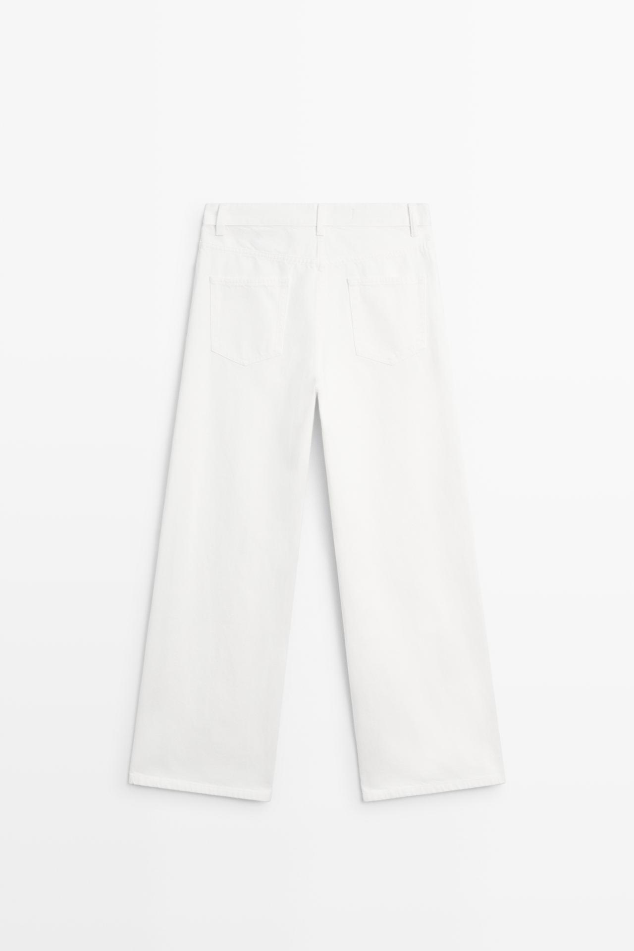 High-waist wide-leg jeans — Off white