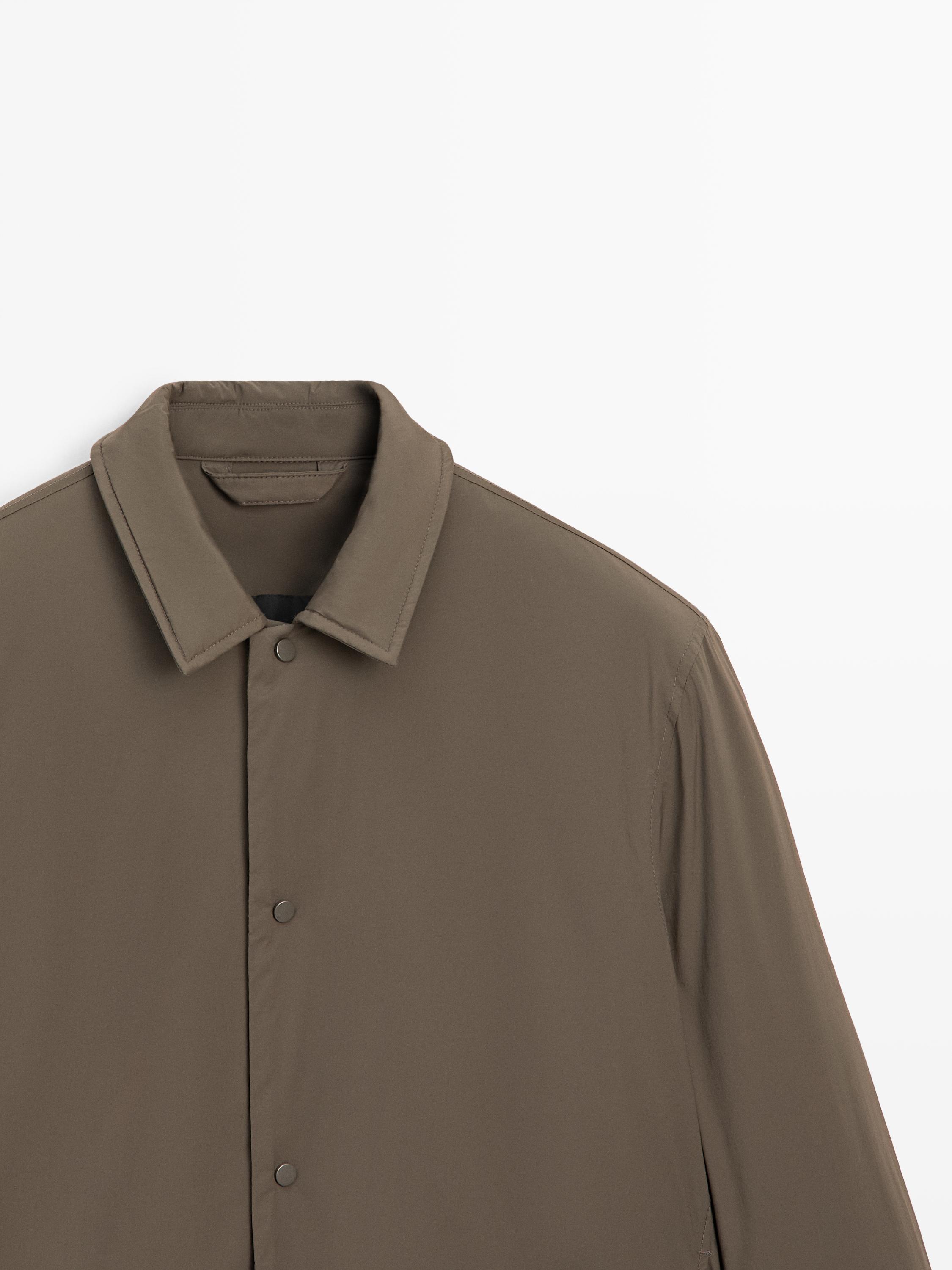 Lightweight water-repellent padded overshirt — KHAKI