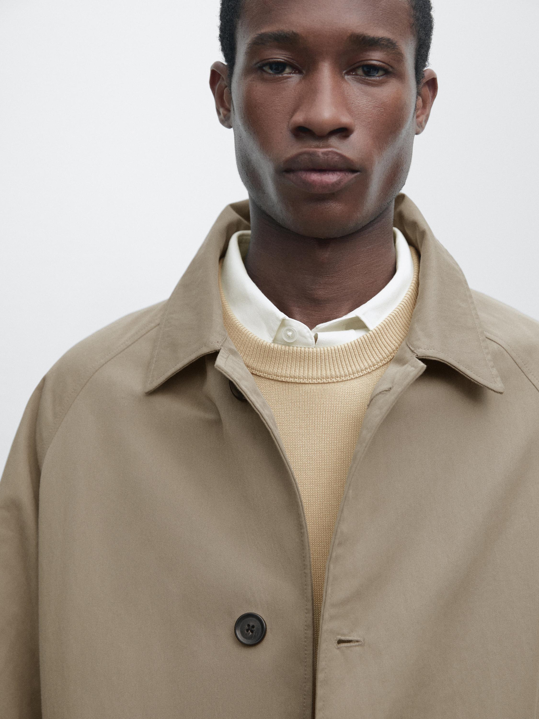 Lightweight cotton blend trench coat — BEIGE