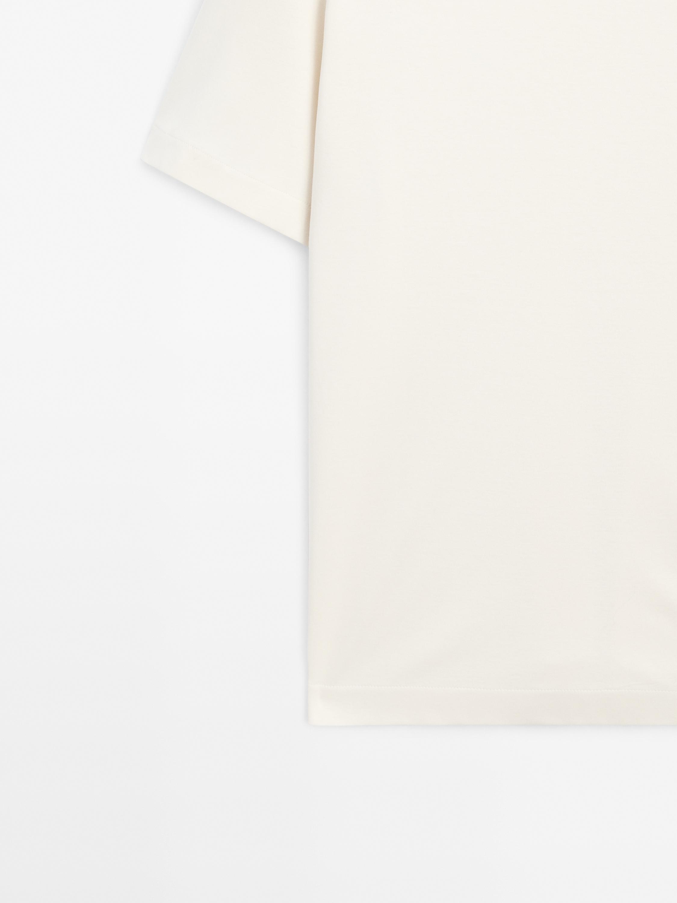 Ribbed neck detail cotton T-shirt
