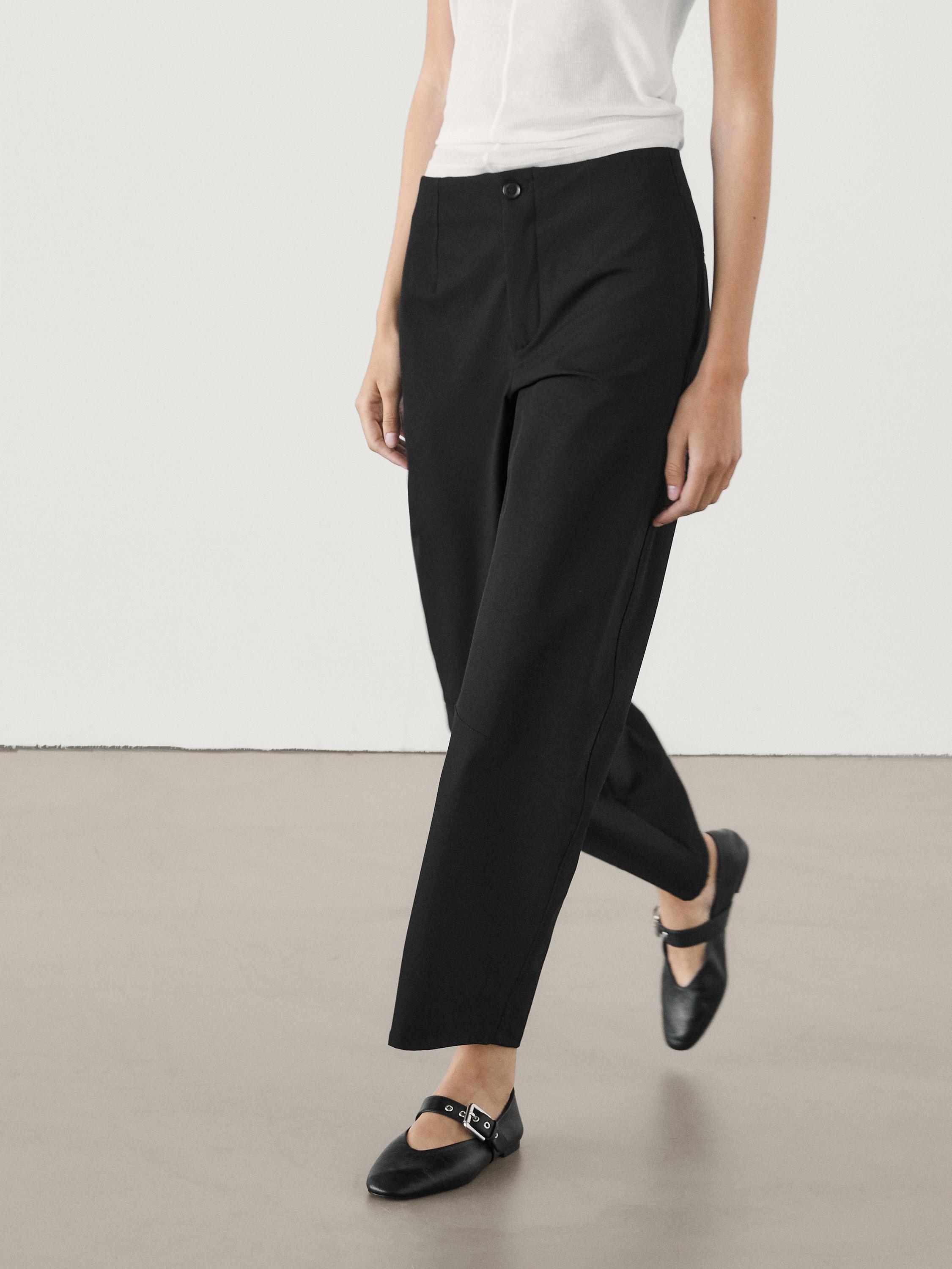 Pantalon technique cropped barrel fit