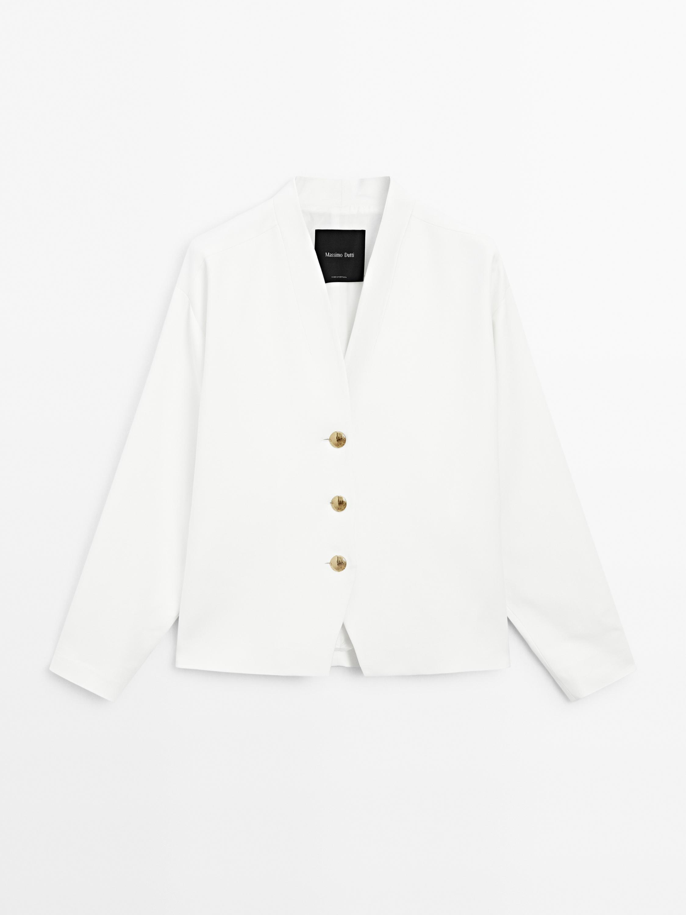 Flowing blazer with gold-toned buttons - STUDIO