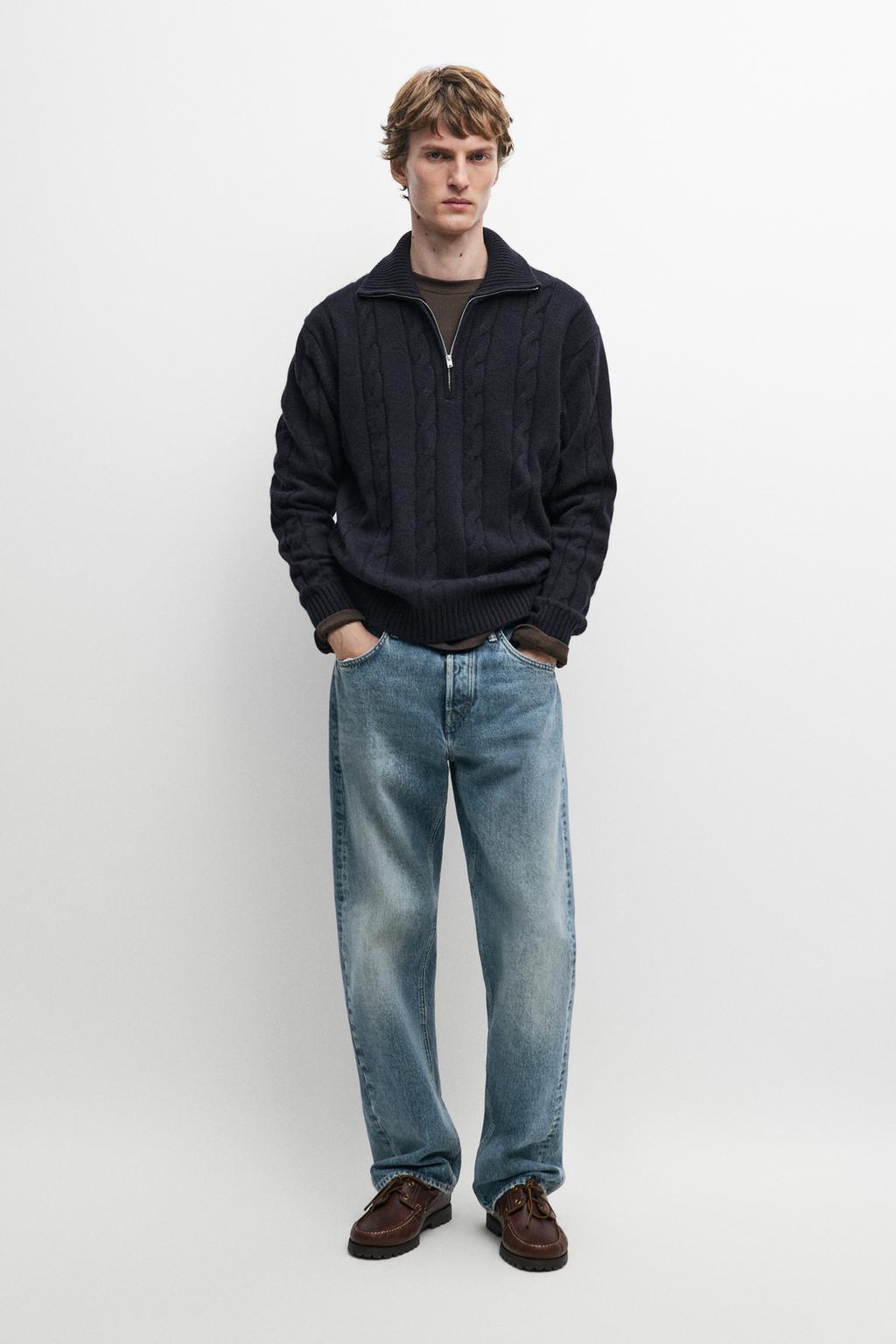 Massimo Dutti Kabel toxunma yalançı yaxalı sviter