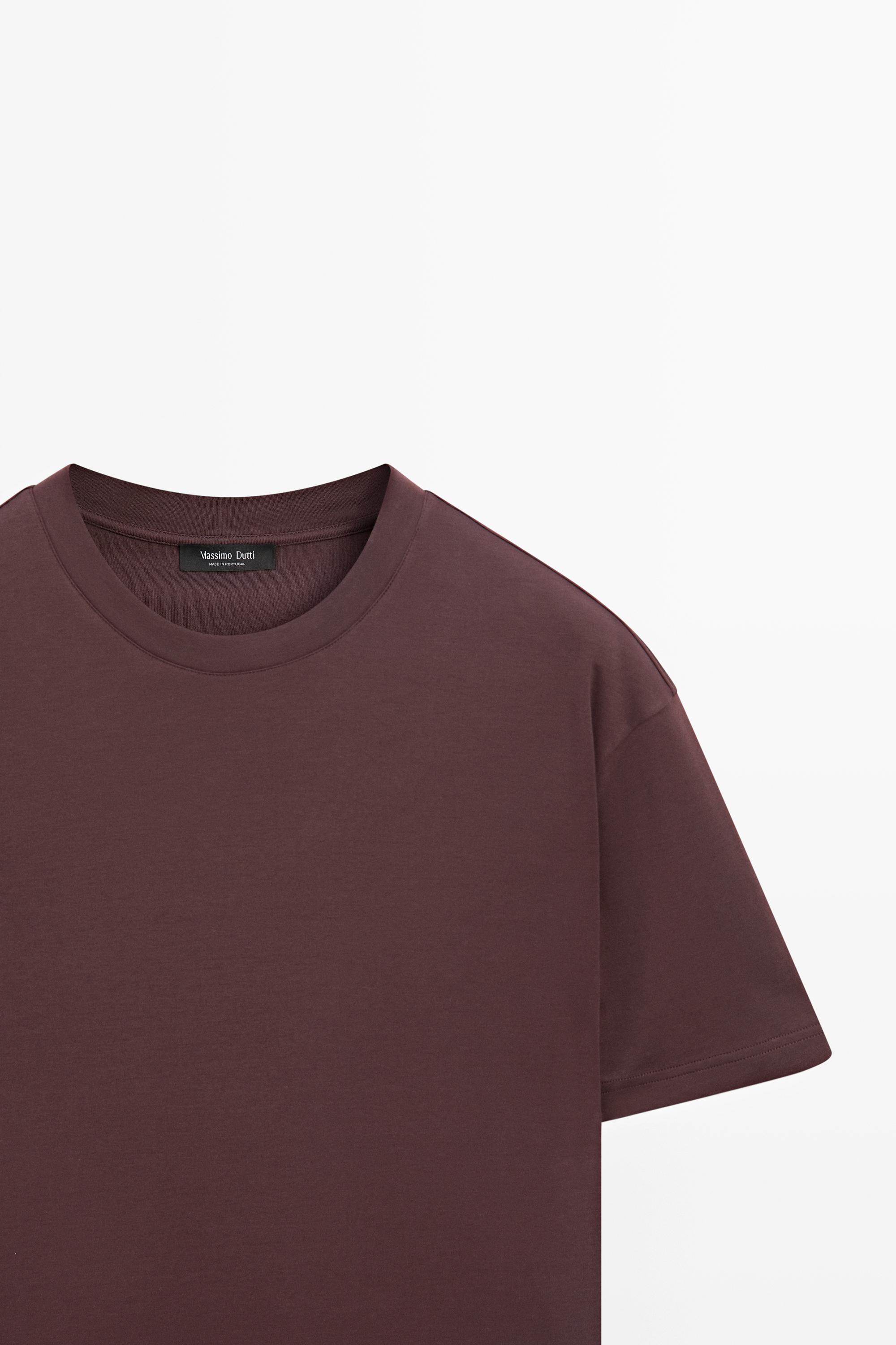100% cotton short-sleeve T-shirt — MAROON
