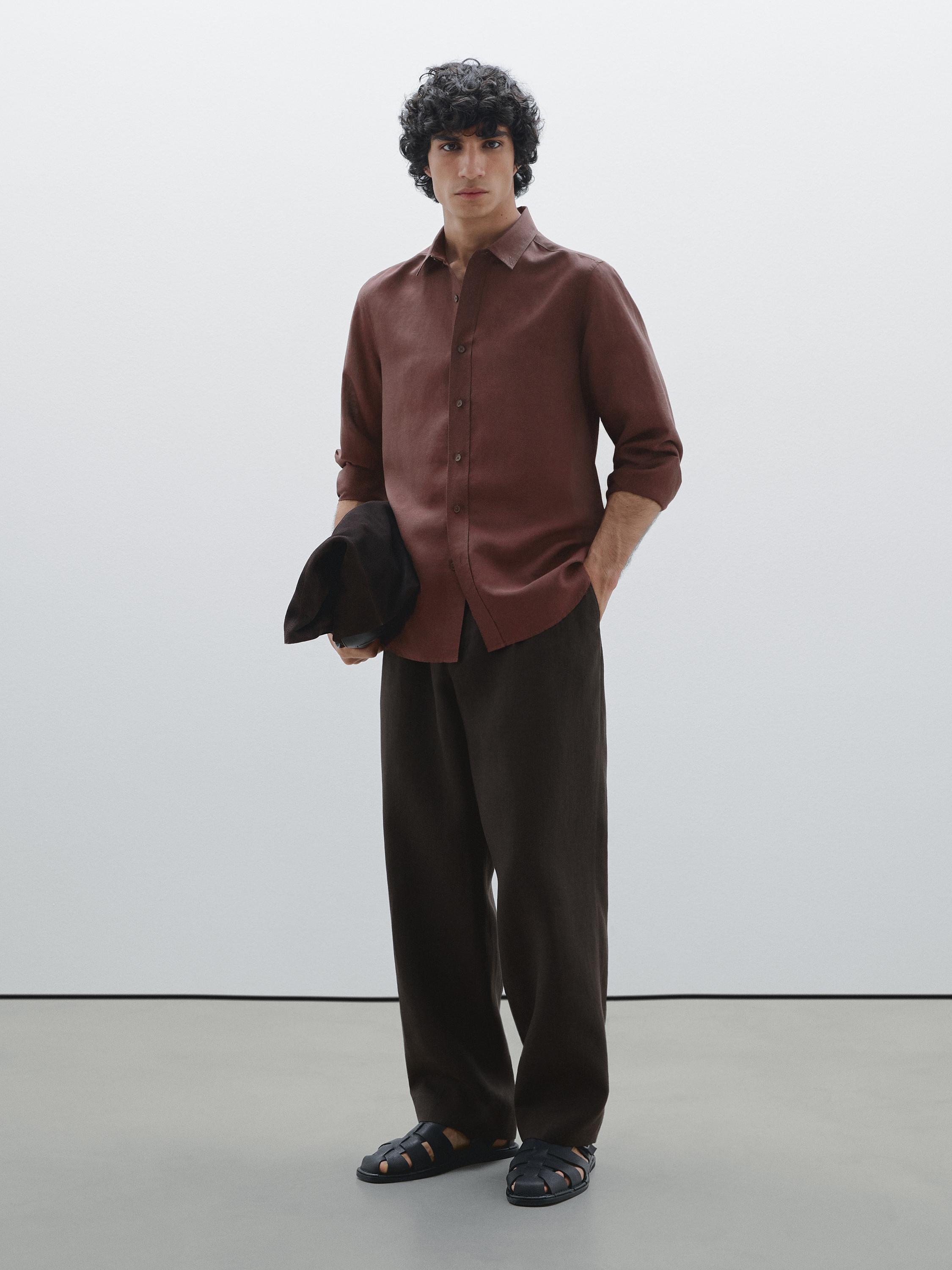 Chemise slim légère lin