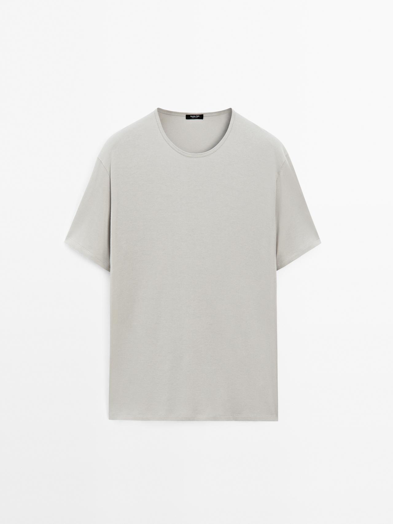 Massimo Dutti - Herre - Let T-Shirt I 100 % Bomuld - Grå - M