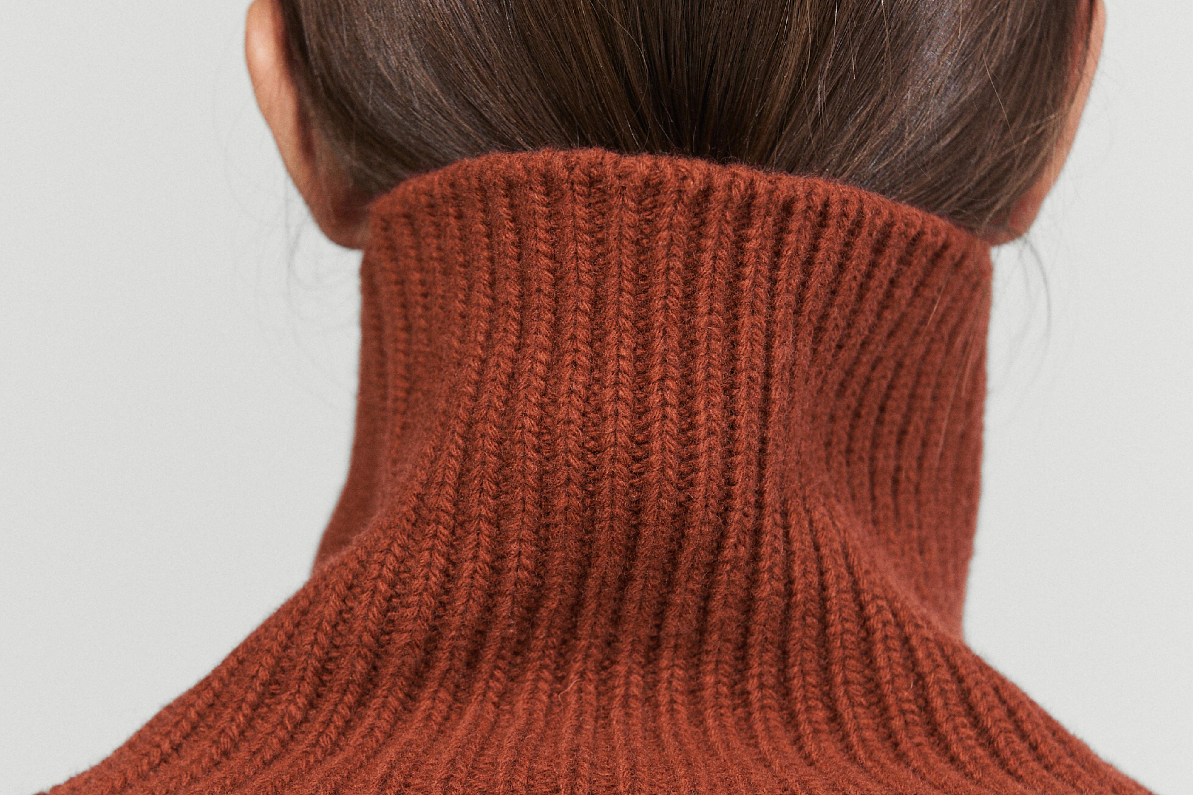 100% wool oversize knit sweater - BURNT ORANGE