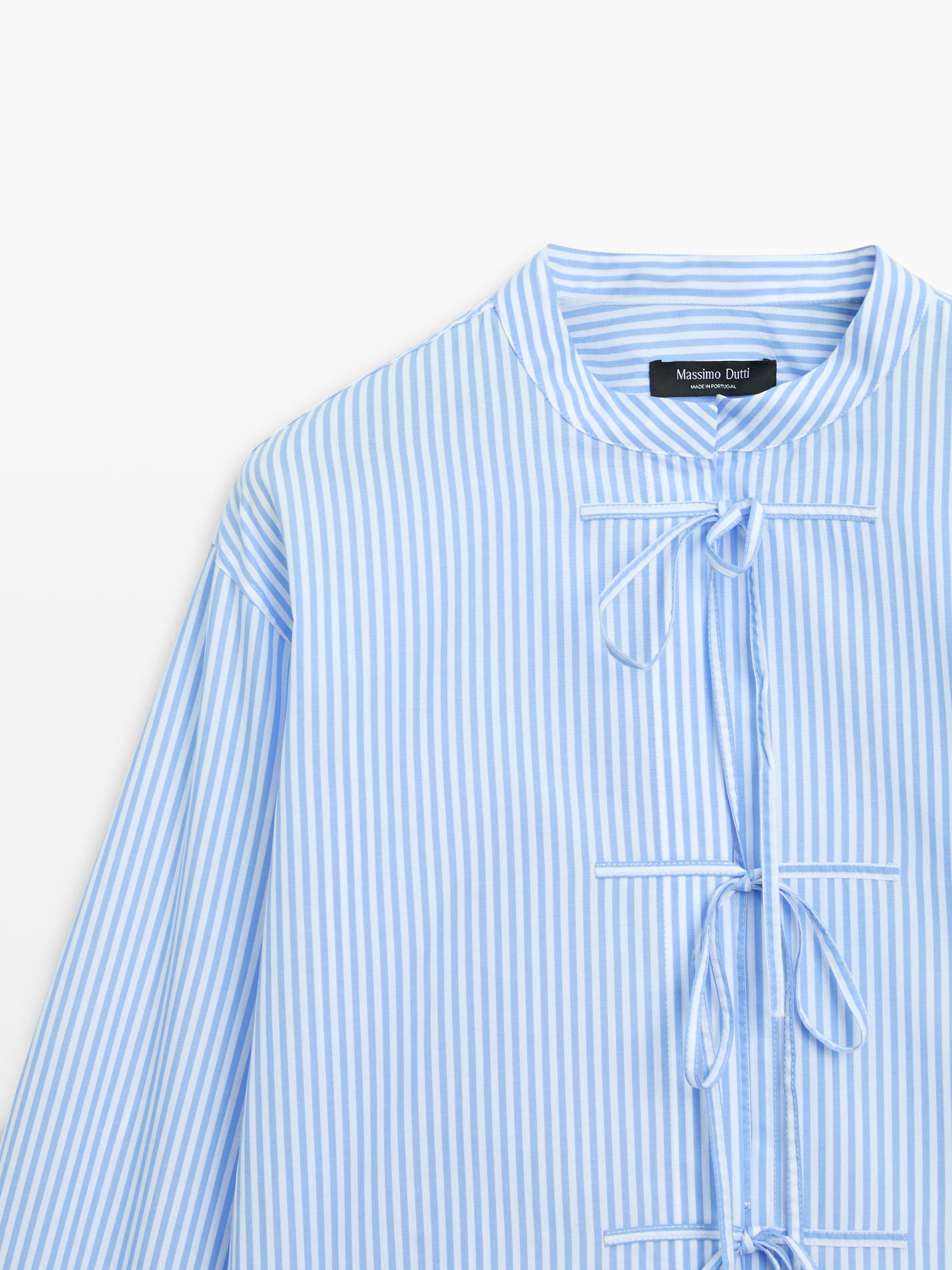 100% cotton striped shirt — SKY BLUE