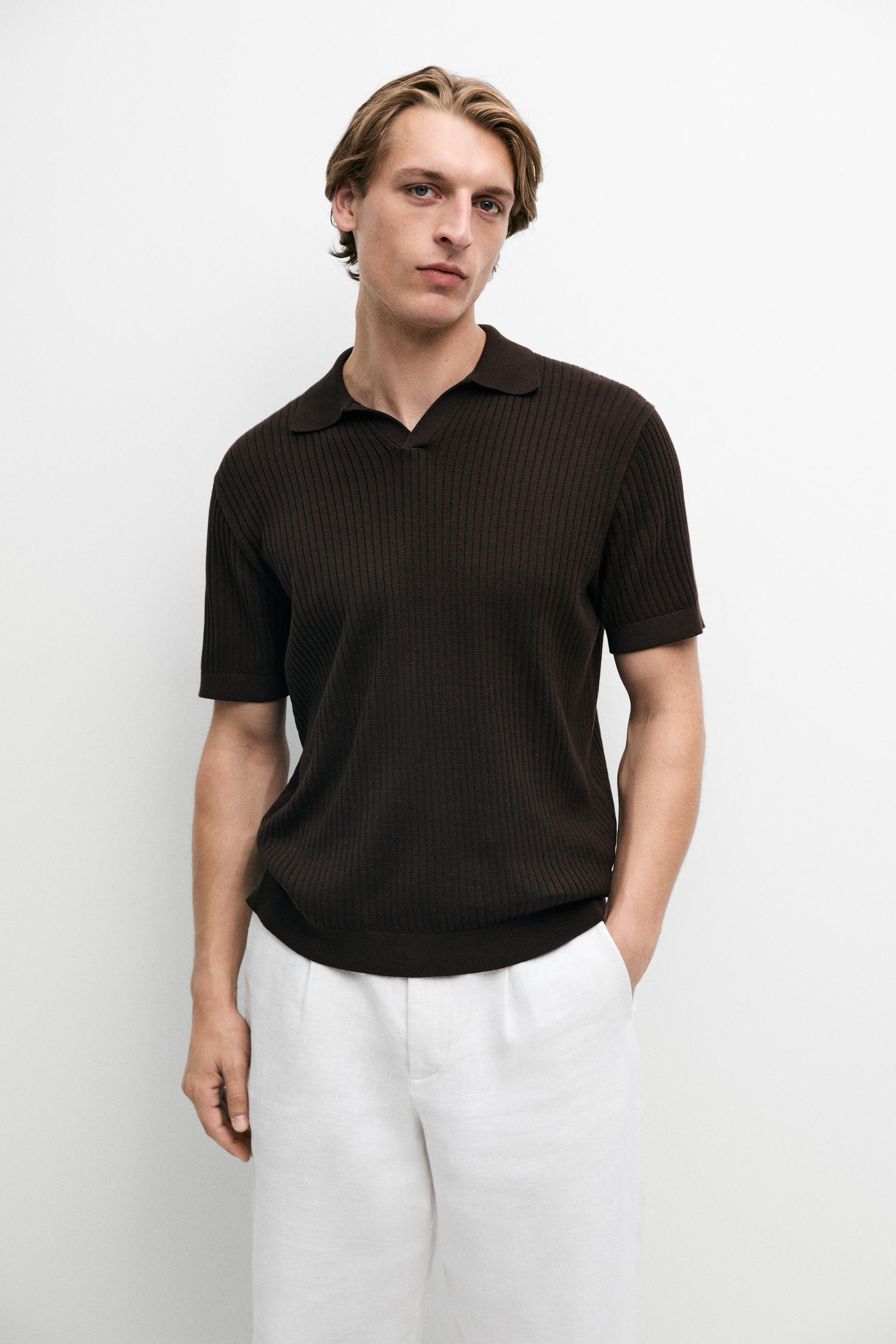 Sweter polo rajut rib katun 100%